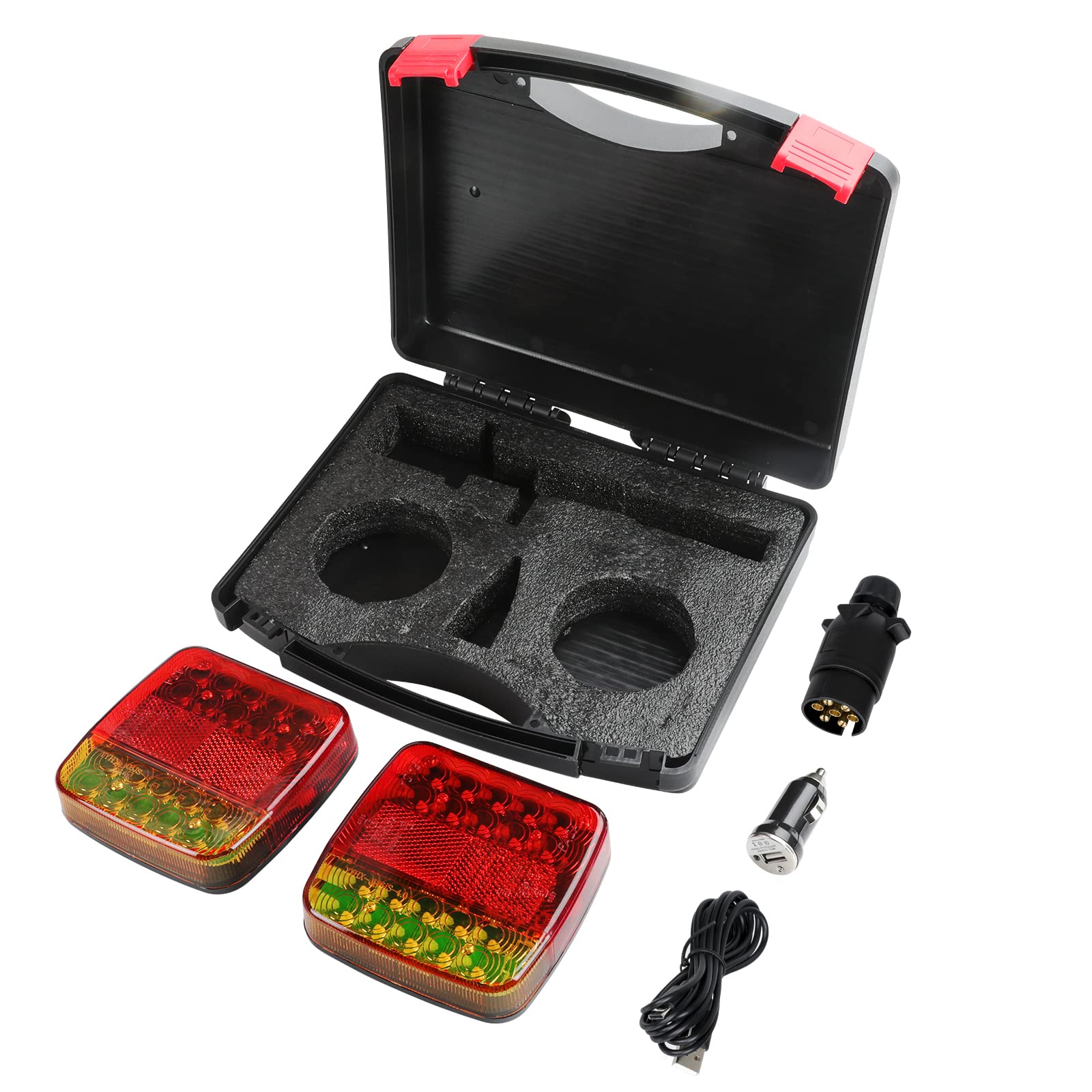 AOHEWEI Juego de luces LED inalámbricas Luces traseras magnéticas para remolque Sin cable 12V Camión trasero ECE EMC Aprobado para remolque, camión, caravana o camión