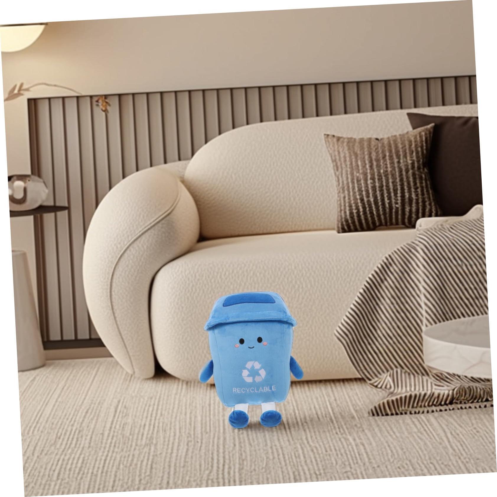 Kuschelkissen Flauschig als Süßes Cartoon Kissen mit Plüsch und Pp Baumwolle Gefüllt Multifunktional für Sofa und Bett Blau und Gemütlich
