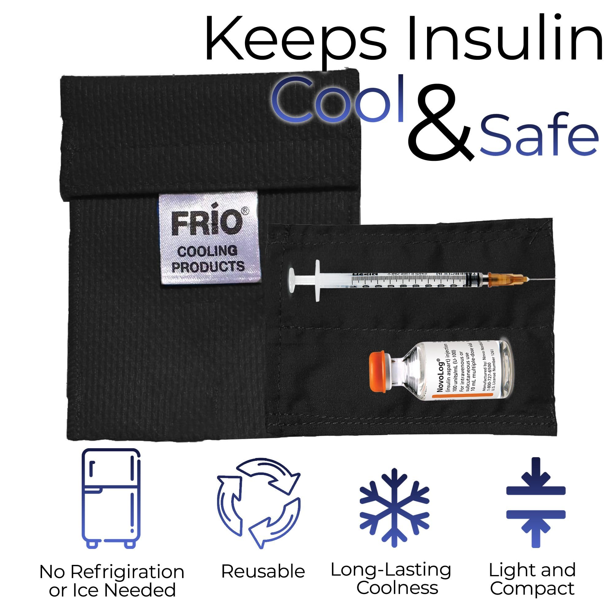 FRIO ® Mini: Insulin Cooling Travel Wallet (Black) for Diabetics Made in United Kingdom - No icepacks, Ever Again! 1