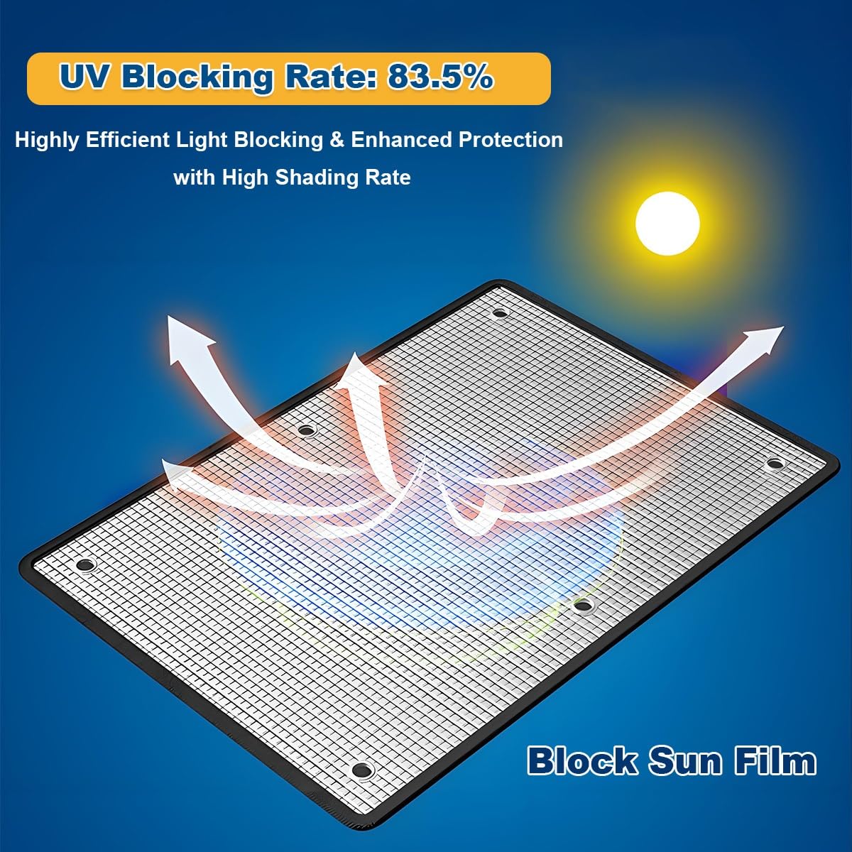 Film Opaque Fenetre avec Ventouse, Film Occultant Réfléchissant Anti-UV, Rideau Thermique Protection Solaire Anti Regard, Store Occultant pour Toit Ouvrant, Fourgon Aménagé, Bureau(120x250cm)