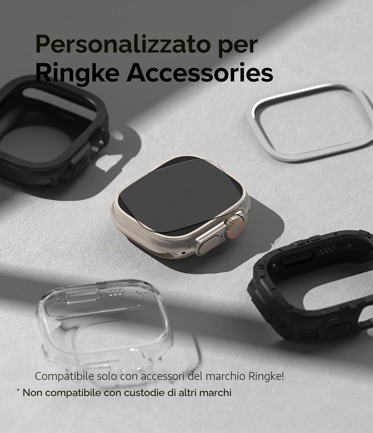 Ringke Glass per Pellicola Apple Watch Ultra 3/2 / 1 | 4 pezzi, vetro temperato, trasparente, facile installazione
