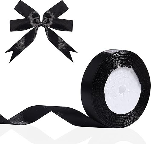 Hiswan Cinta de satén de poliéster de 1 pulgada, 25 yardas, cinta de seda de color sólido para envolver regalos, ramo de boda, moño para el pelo,