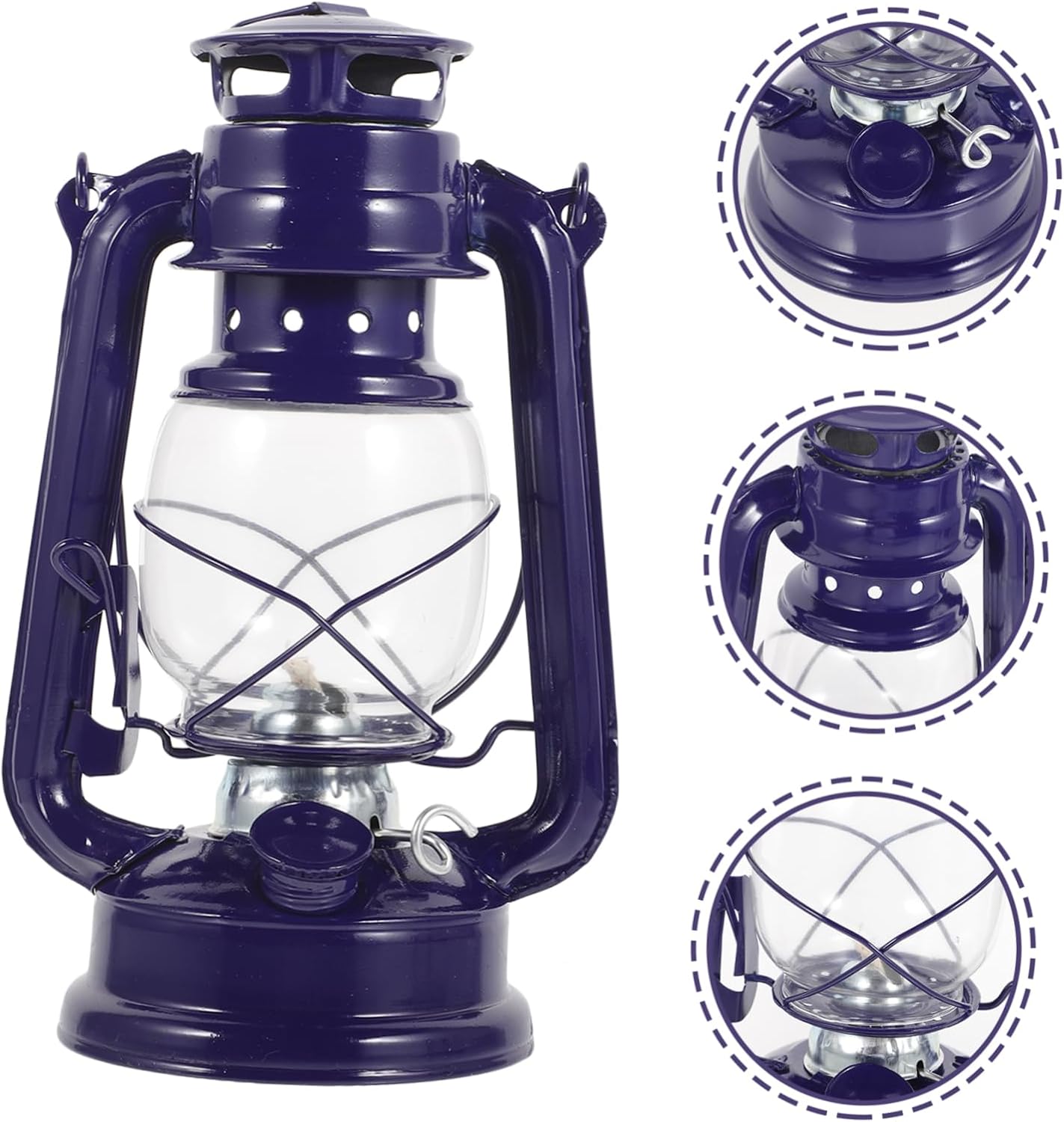 BESPORTBLE Retro Kerosene Lamp Vintage Glass Oil Lantern Decorative Home Accessory for Indoor Use Unique Rustic Design for Camping and Tabletop Lighting