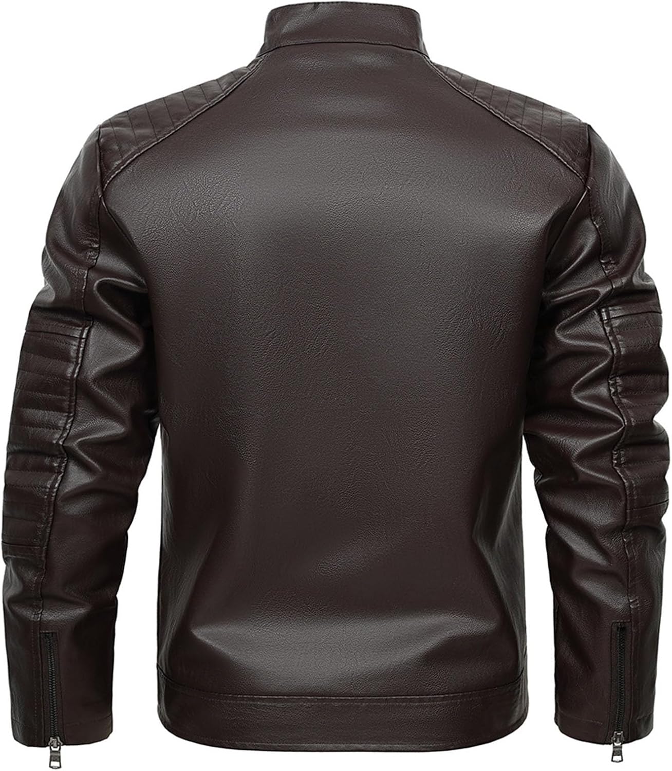 XUNRYAN Mens Faux-Leather Jacket Black Motorcycle Bomber Aviator Jackets Vintage Winter Fall Coat Casual Outwear Streetwear
