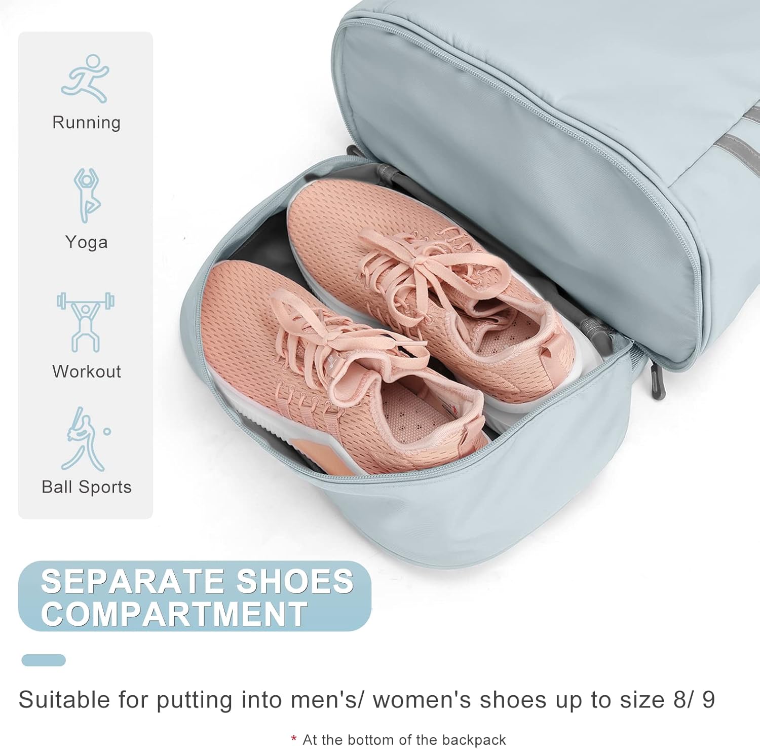 coofay Gym Backpack For Women Waterproof Backpack With Shoe Compartment Lightweight Travel Backpack Sports Backpacks Large Gym Bag