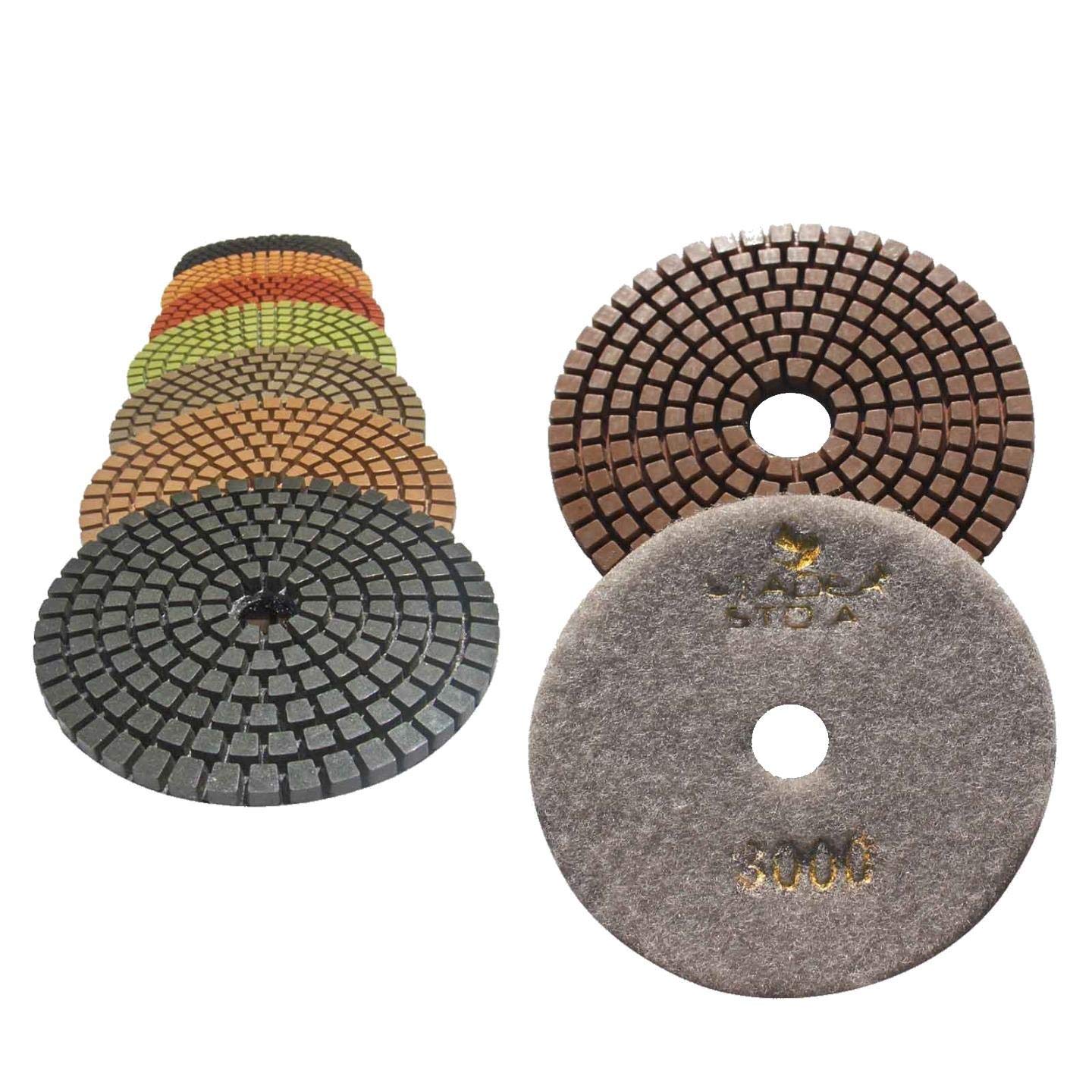 STADEA Grit 3000 (2 Pieces) 5" Diamond Polishing Pads for Granite Marble Concrete Stone polishing Wet Grinder