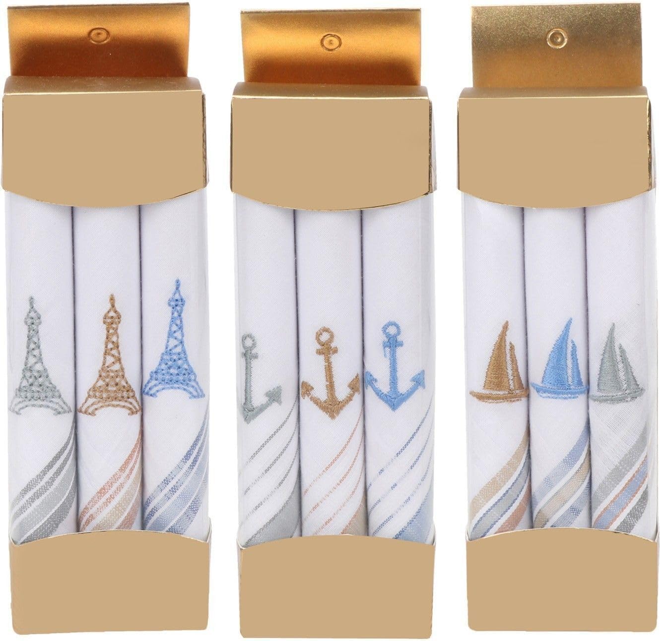 Handkerchief Multicolor Cotton Embroidered 45x45 cm for Men (Pack of 9)-image-3