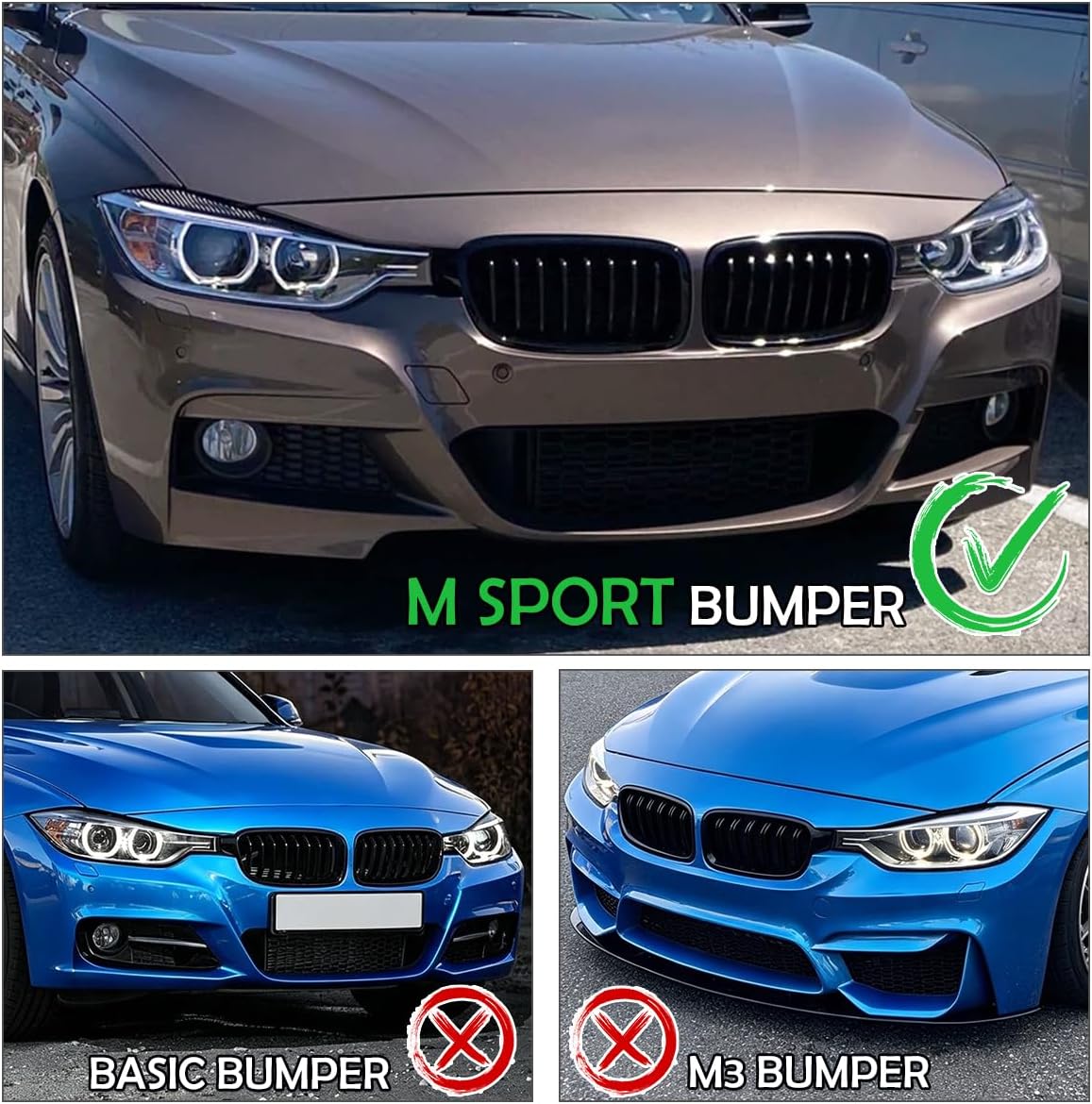 Front Bumper Lip Splitter fits for BMW F30 F31 2012-2018