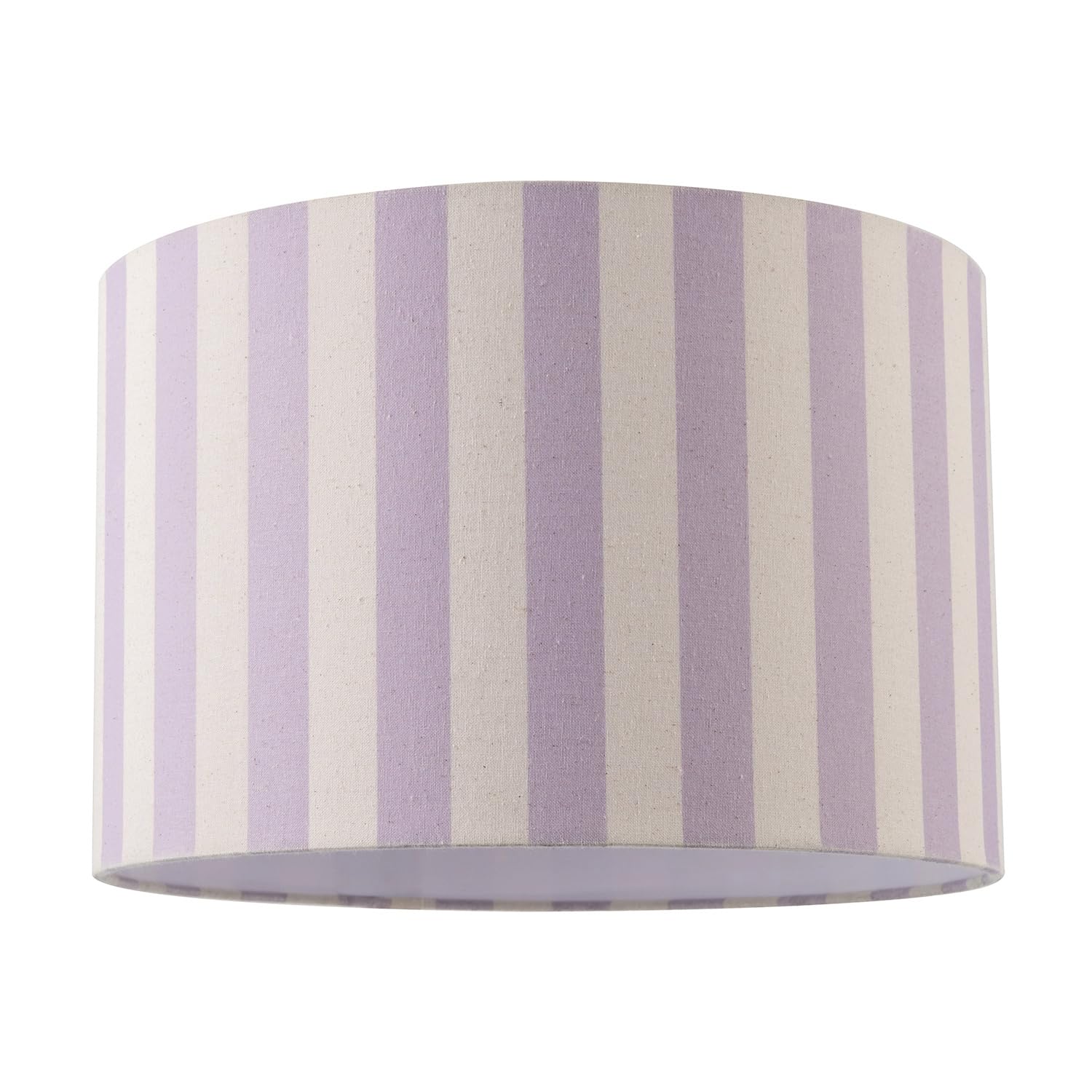 Lavender Lilac and Oatmeal Linen Striped Lamp Shade with Fabric Inner by Happ...