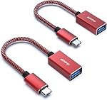 Adaptateur BENFEI USB C vers USB 3.0, 2 Pack Adaptateur USB C vers A Mâle à Femelle Compatible avec iPhone 15 Pro/Max, MacBook Pro/Air 2023, iMac, S23, XPS 17
