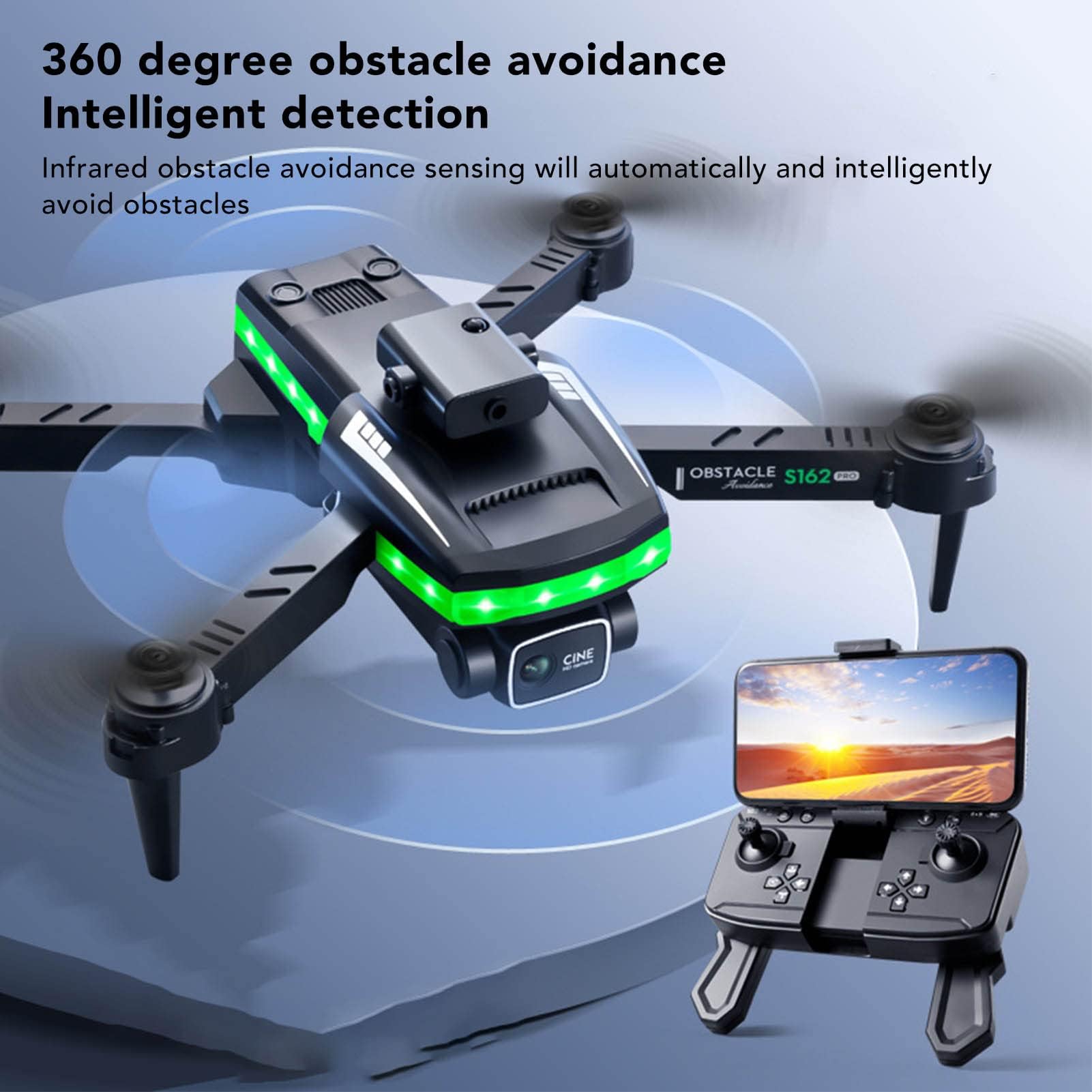 Drone, Evitamento Ostacoli WiFi S162 Drone Rc Quadcopter, Controllo Gesti 4K HD Drone con Fotocamera per Adulti Principianti Bambini