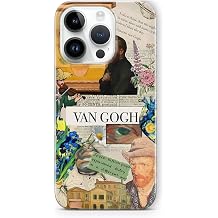 iPhone 15 Pro ile Uyumlu Van Gogh Kolaj Desenli  effaf Telefon K l f