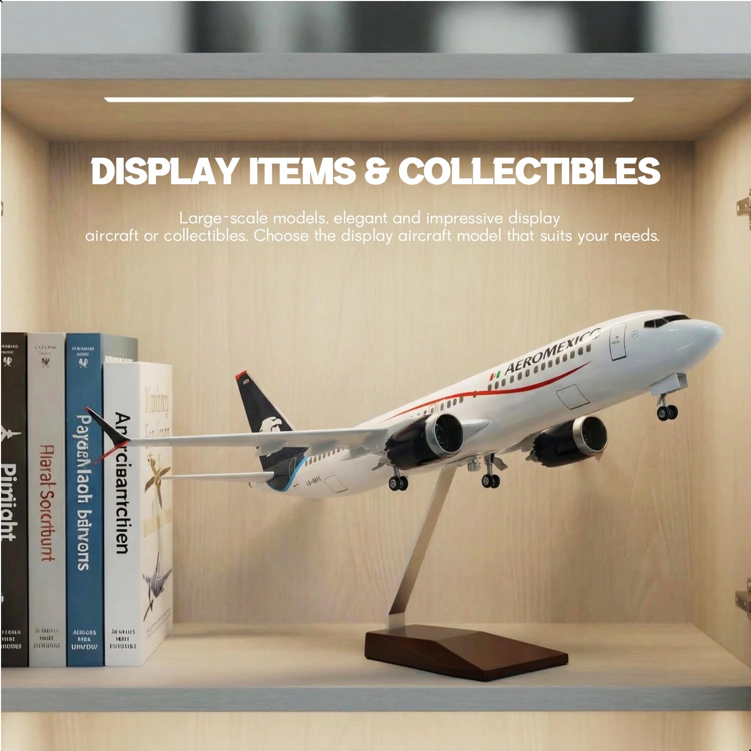 1/85 kompatybilny z Aeromexico 737, ze stojakiem (długość 43 cm) do Boeing 787, model samolotu z żywicy dla dorosłych, prezent dla entuzjastów lotnictwa, dekoracja do domu lub biura