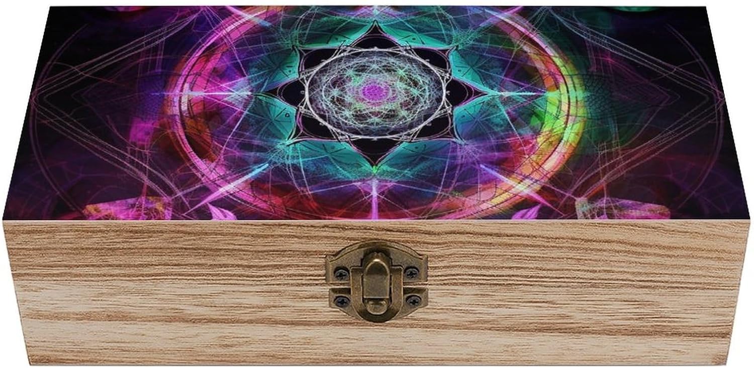Art Colorful Wooden Storage Box Decorative Keepsake Boxes