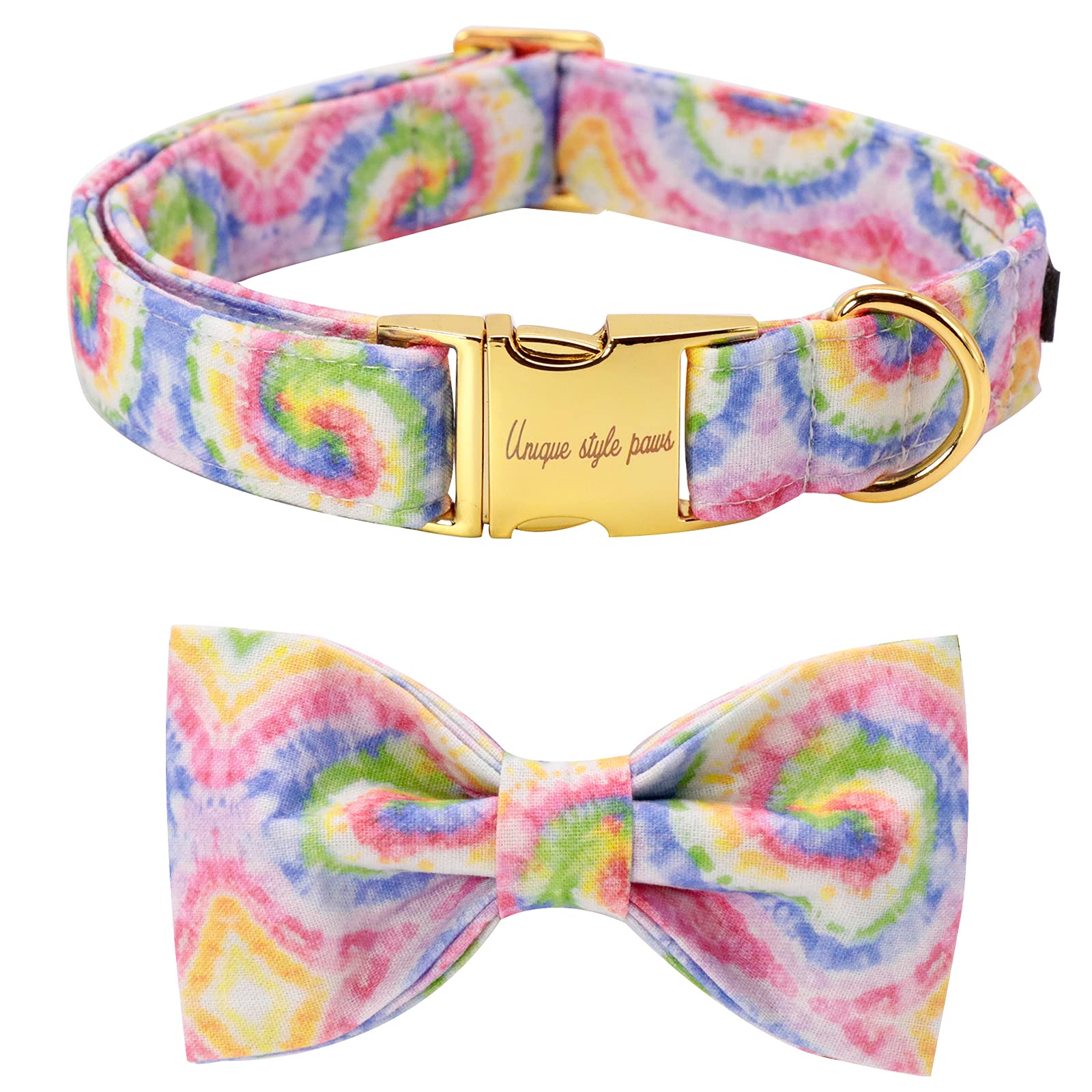 Unique style paws Hundehalsband aus Baumwolle mit Fliege, Da