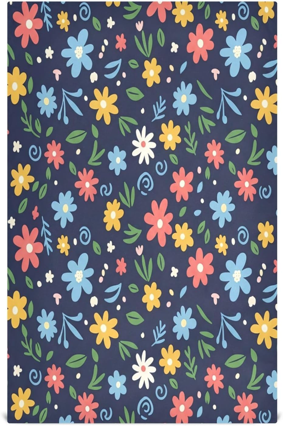 Beautiful Flowers Kitchen Towels Set of 6, Soft Absorbent Quick Drying and Reusable Dish Towels for Kitchen, Bathroom and Home Decor, 18 x 28 in