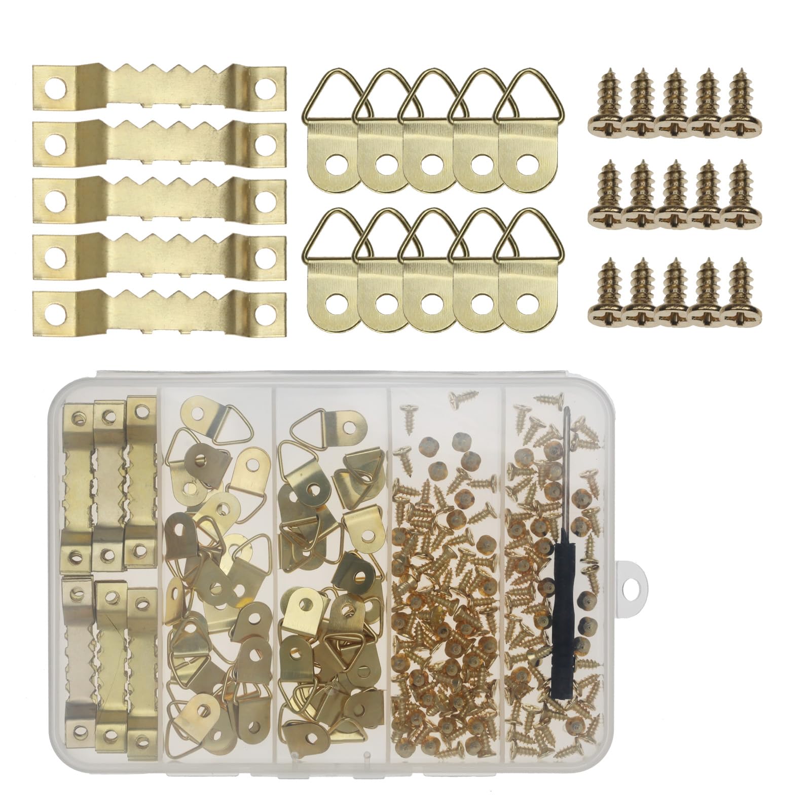 251 Pcs Picture Hanging Kit Heavy Duty Picture Hangers with Screws Gold Picture Frame Mounting Hardware Picture Frame Hanging Kit Picture Hanging Hardware Tool for Frame Hanging