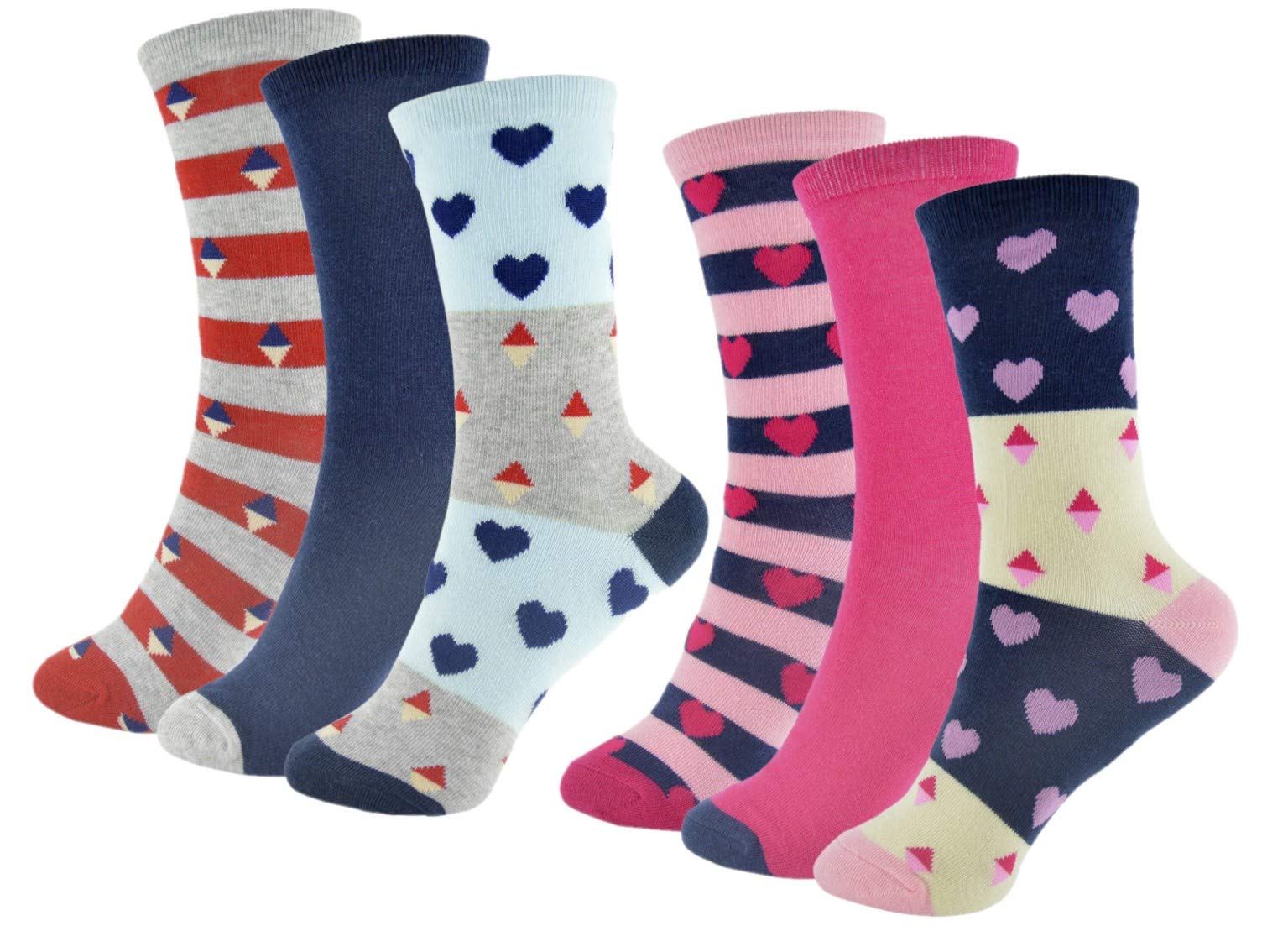 6 Pairs Ladies Cotton Rich Patterned Socks