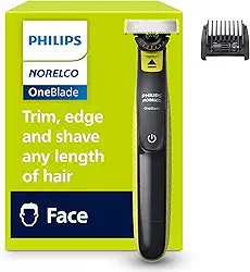 Philips Norelco OneBlade 360 Face Hybrid Aparador e máquina de barbear, embalagem sem frustrações, QP2724/90