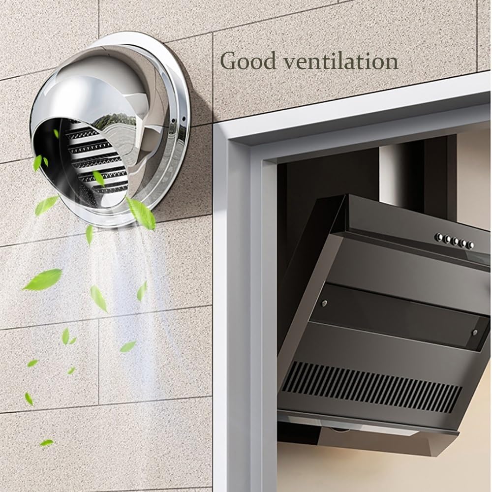 Rejilla de ventilación Redonda de Acero Inoxidable, Salidas de Aire con mosquitera, Abertura de Escape Robusta, para Uso Exterior con Campanas extractoras (250 mm/9,8 Pulgadas).
