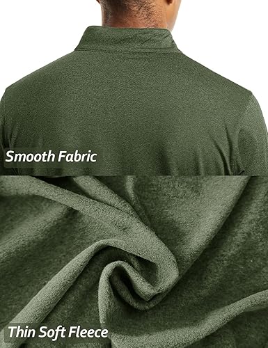 Miniatura 4 de TACVASEN Sudaderas de golf de manga larga con cremallera de 14 para hombre, con forro polar de invierno, camisa térmica