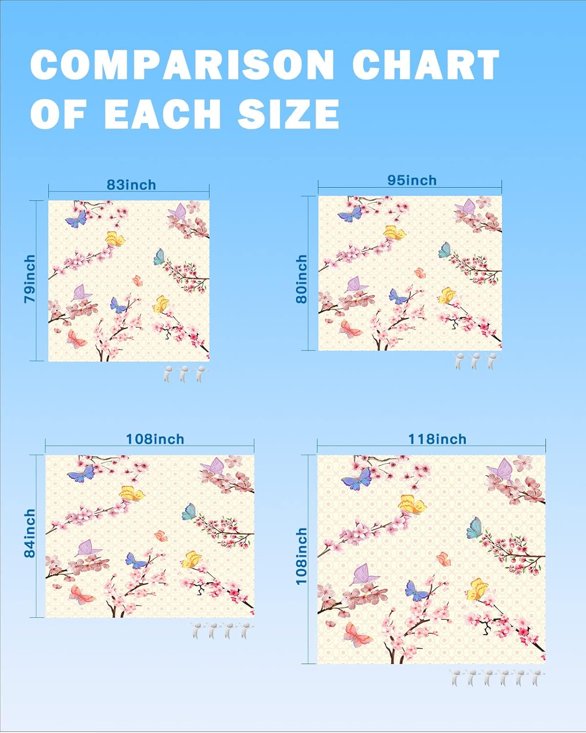 Watercolor Farm Animals Butterfly Floral Beach Blanket Waterproof Sandproof Outdoor Picnic Mat 118"x108" Blossoms Flower Branches Lightweight Large Beaach Blankets with 4 Stake & 4 Corner Pockets