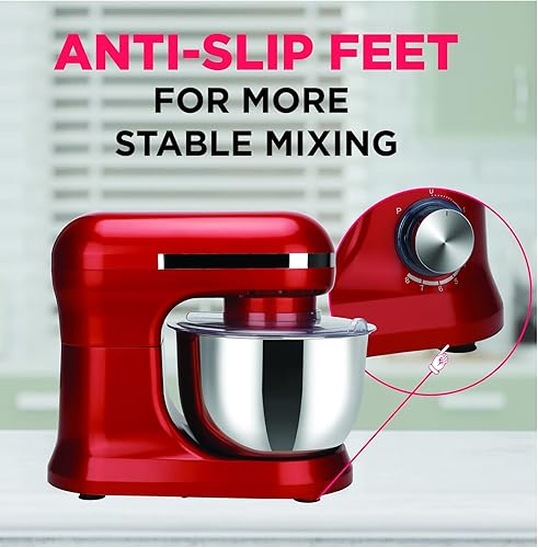 Miniatura 9 de CULINARY CHEF 4.5L Mezclador de pie retro (rojo)