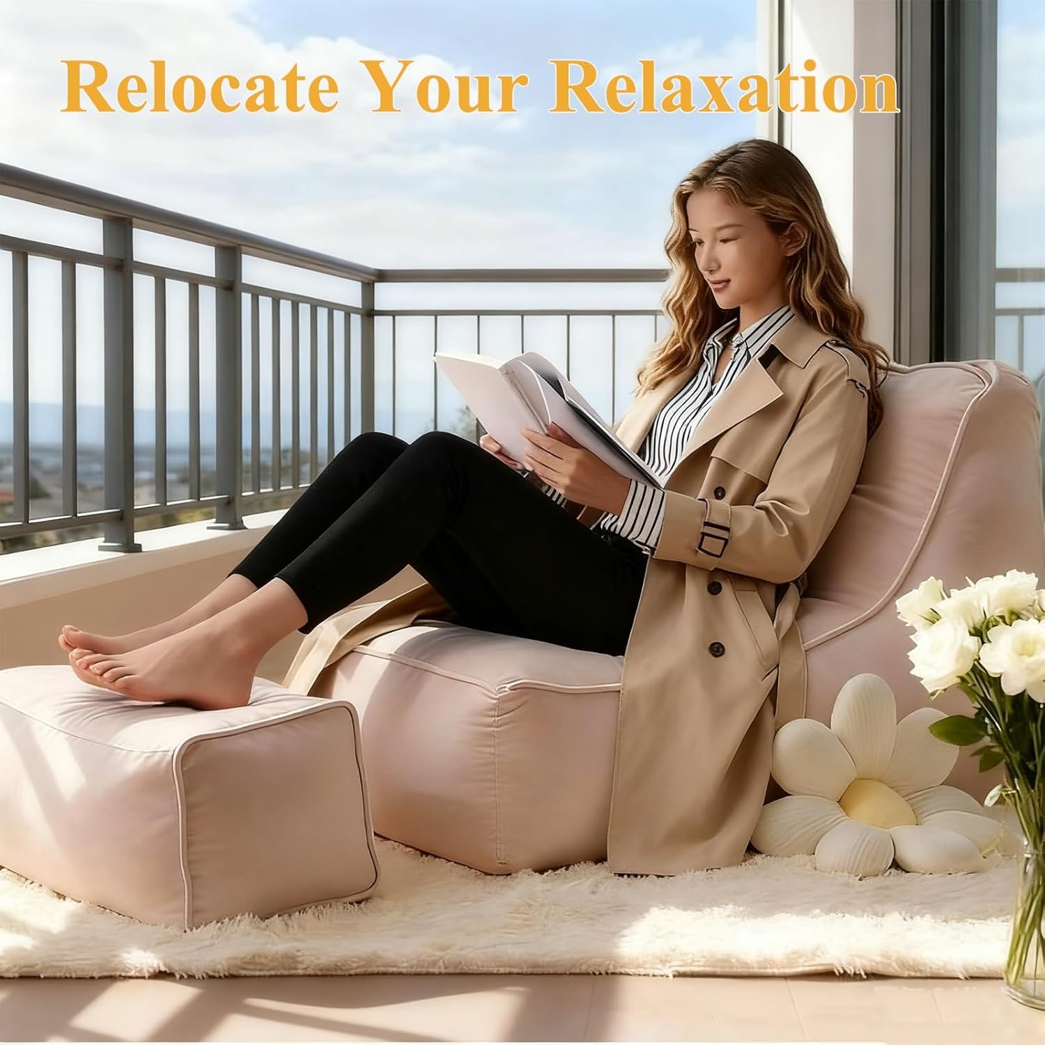 ビーンバッグチェアカバー（詰め物なし）暖炉のそばの長椅子 ソフトなレイジーソファサック コットンビーンバッグ 大人用フロアソファ 自