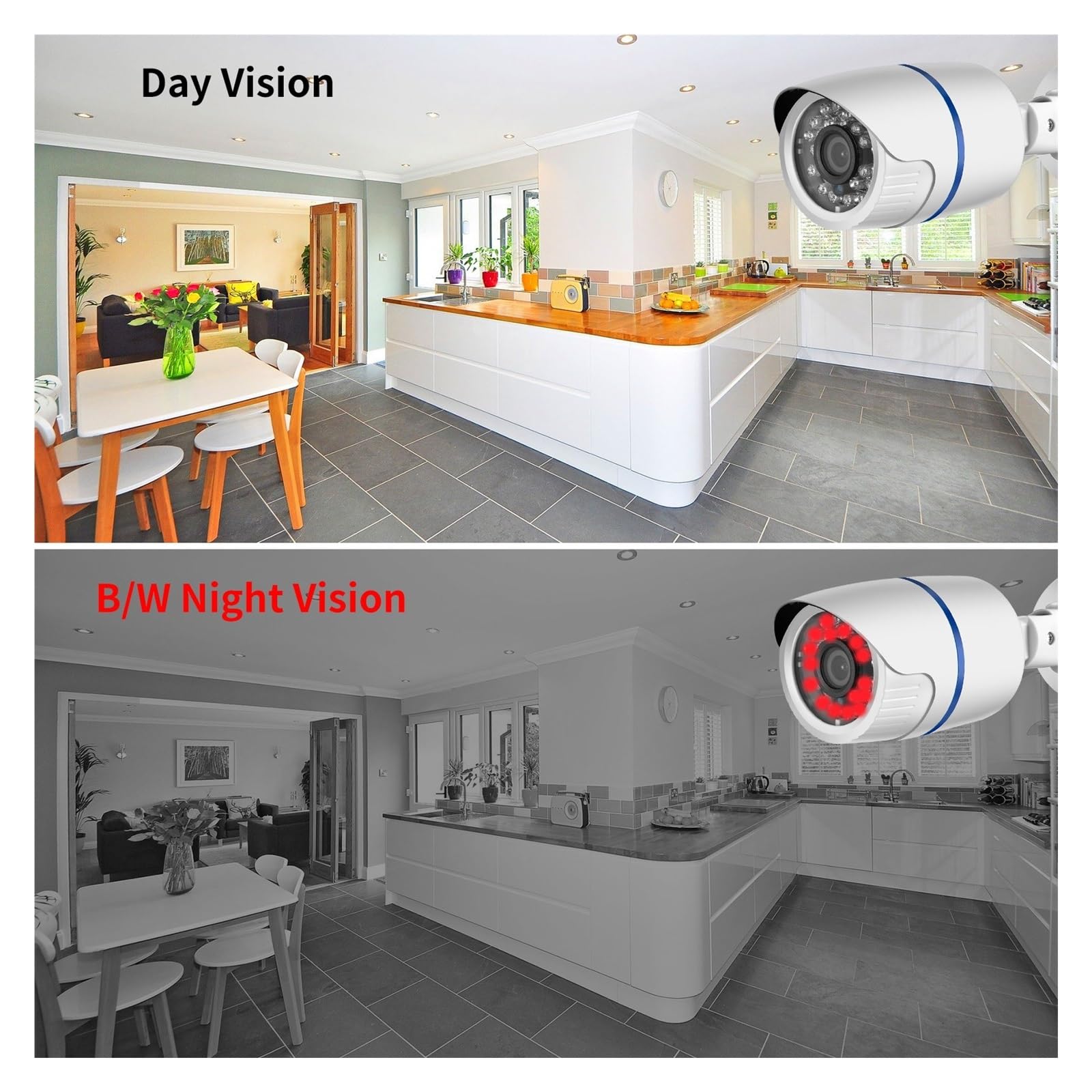 Kit Video Surveillance, H.265X système de Surveillance CCTV sécurité AHD caméra enregistreur vidéo 4CH DVR Kit extérieur 1080P 5MP 2 pièces caméra Balle(1080P)