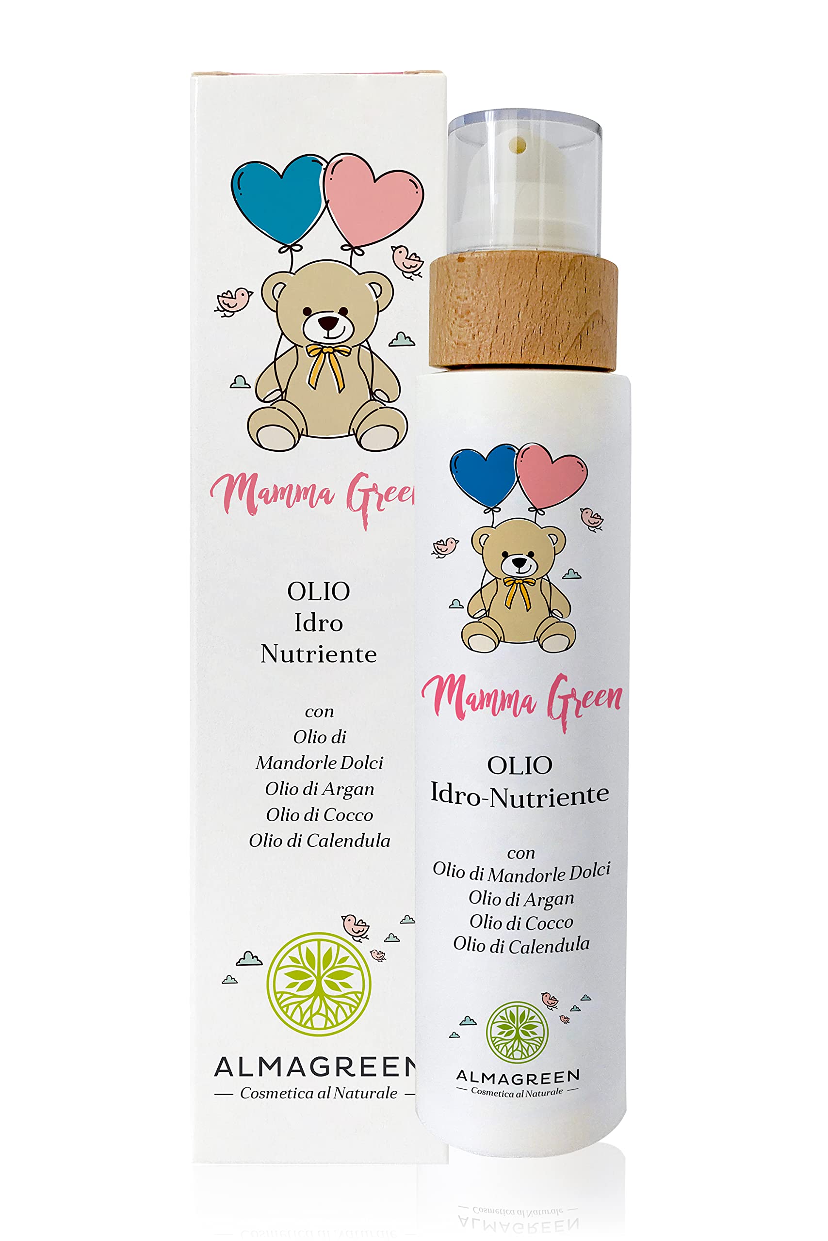 Almagreen Set regalo per Mamme in Gravidanza: Crema Anti Smagliature 200ml + Olio Anti Smagliature 200 ml + Detergente Intimo Naturale 250ml | Preveni e rimuovi le Smagliature | Pre-parto e Post-parto