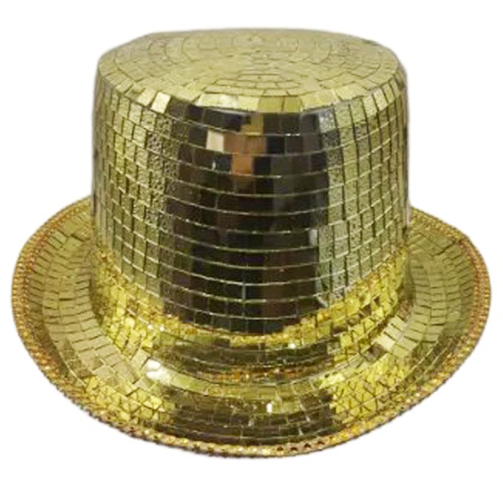[Fpbiagoq] Unisex Metallic Homburg Spiegel Detail Clubwear Keva Kristall Panama Hut Neuheit Accessoires Panama Hut Herren