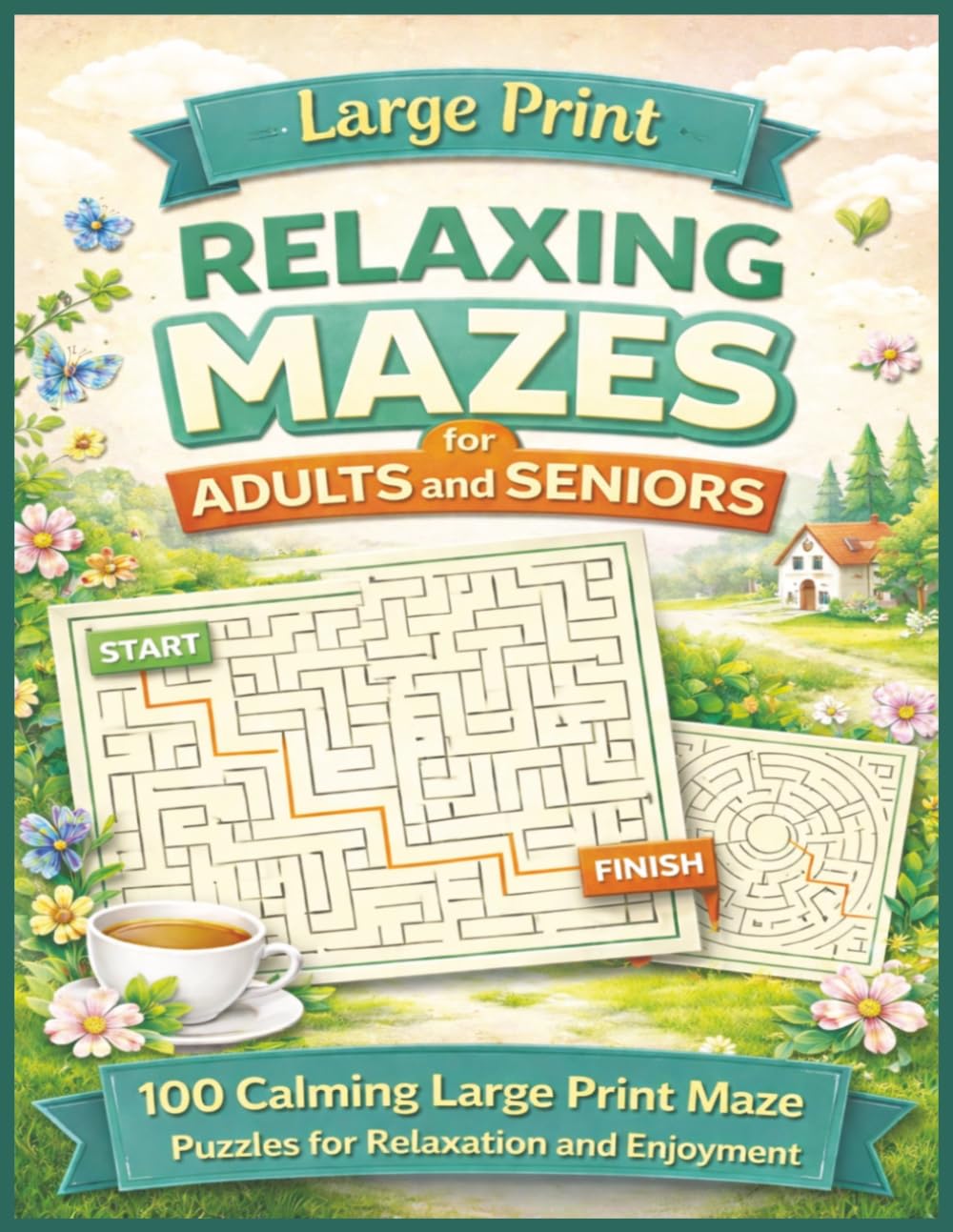 Relaxing Mazes for Adults and Seniors: 100 Simple and Large Print Maze Puzzles with Clear Paths and Solutions | Easy Activity book (Senior Puzzle Series)