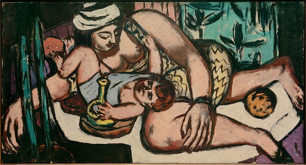 Tableau mère avec un enfant qui joue Max Beckmann impression sur toile 60x90cm