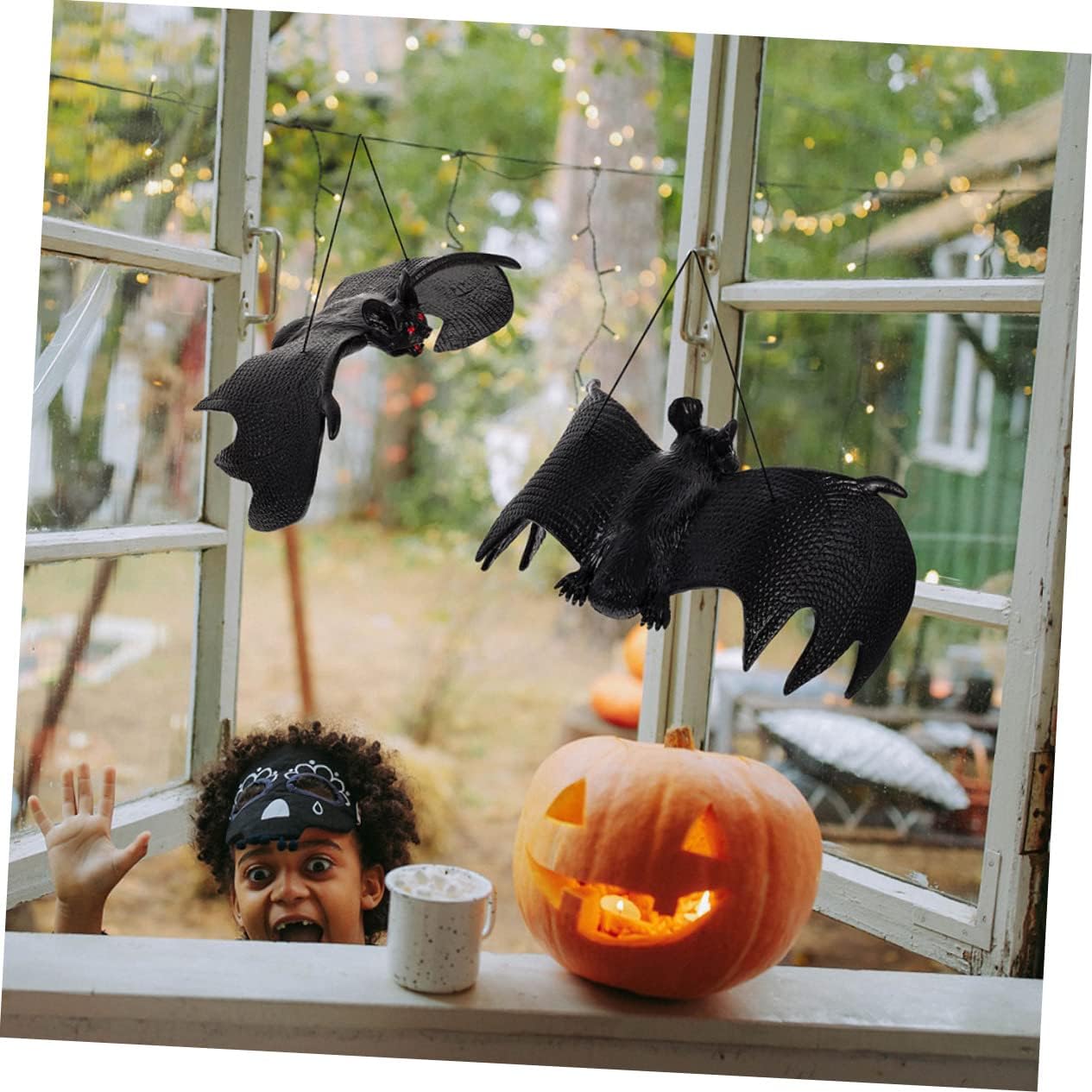 LIOOBO Realistic Bat Decorative Pendant Perfect for Outdoor Indoor Halloween Decor