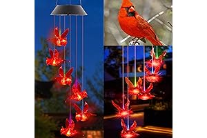 Solar Powered Cardinal Wind Chimes