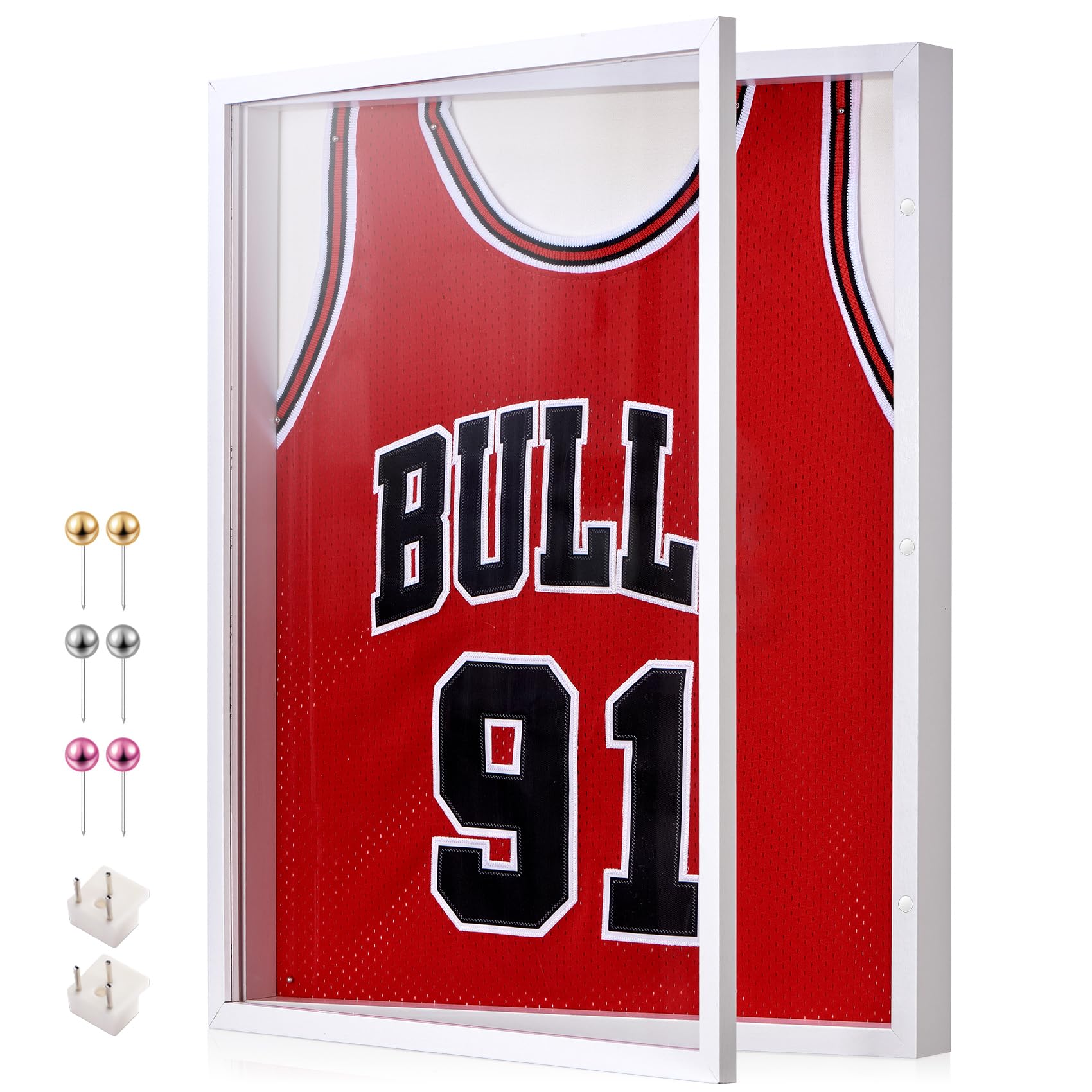 Photo 1 of **PLASTIC CRACKED ON BOTTOM CORNER****SPESFUTA 16x20 Deep Shadow Box Picture Frame Display Case with Linen Back,Thickened Panel Large White Shadow Memory Box Frame 16x20 for Graduation Items Jersey T Shirt Photo Craft Memorial Wall Decor
