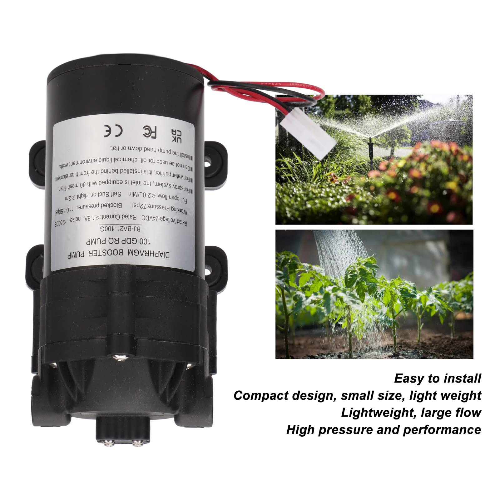 BORDSTRACT Bomba autocebante, presión de diafragma de refuerzo de agua, accesorios de baño de cocina de rosca hembra G3/8 para RV, caravana, uso marino e industrial