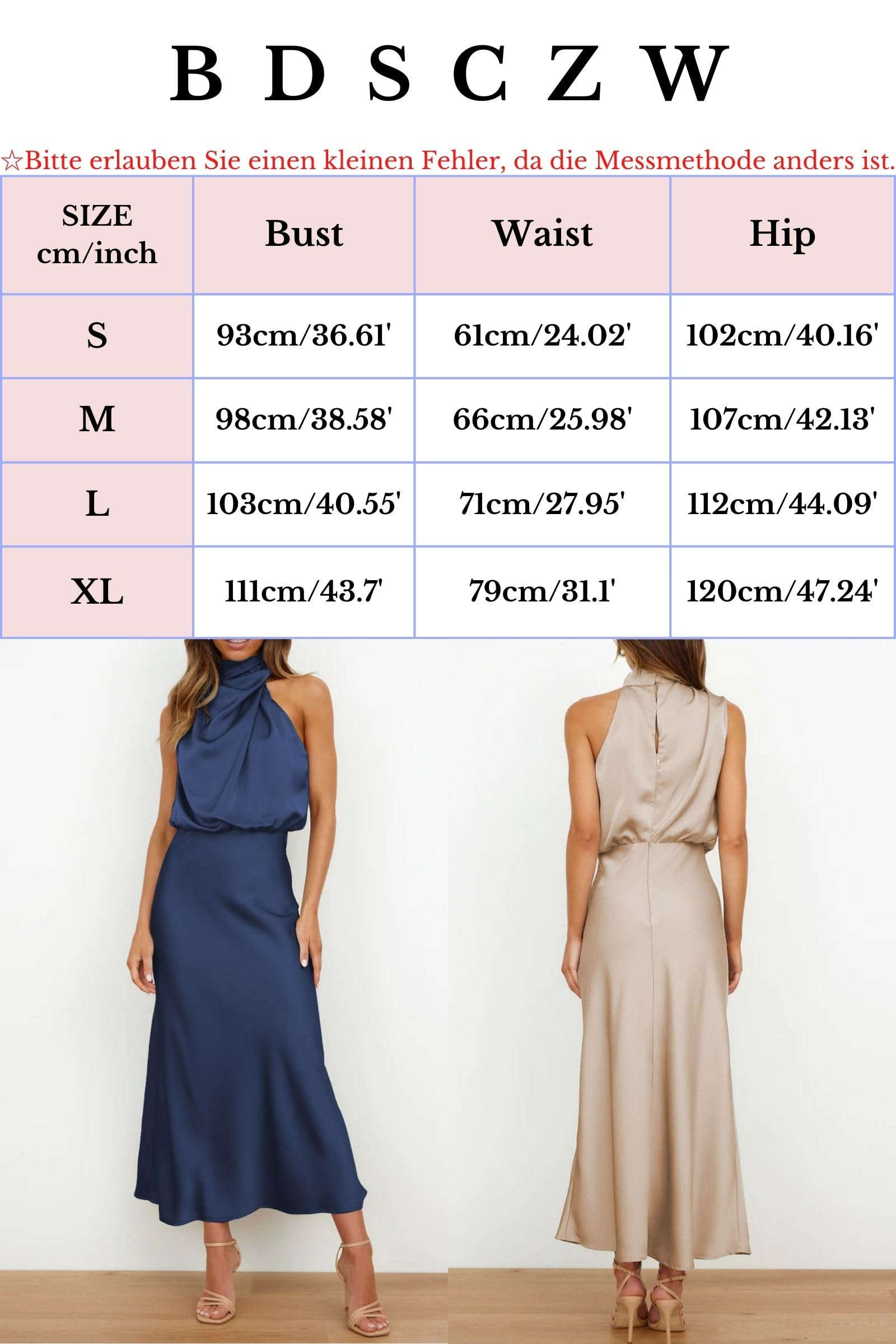 Robe élégante en satin pour femme - Sans manches - Taille haute - Robe de mariage, robe de cocktail, robe de bal, de fête, robe midi