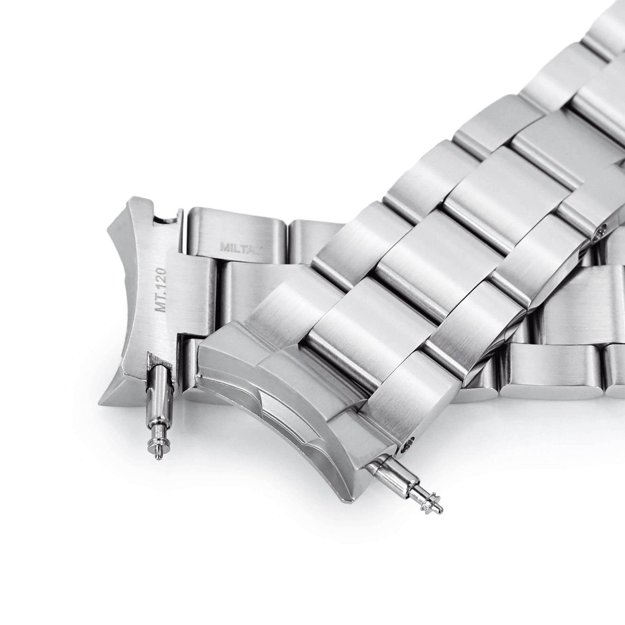 MiLTAT 20 mm Super-O Boyer Bracelet de montre en métal compatible avec Seiko 5 40 mm SRPE51