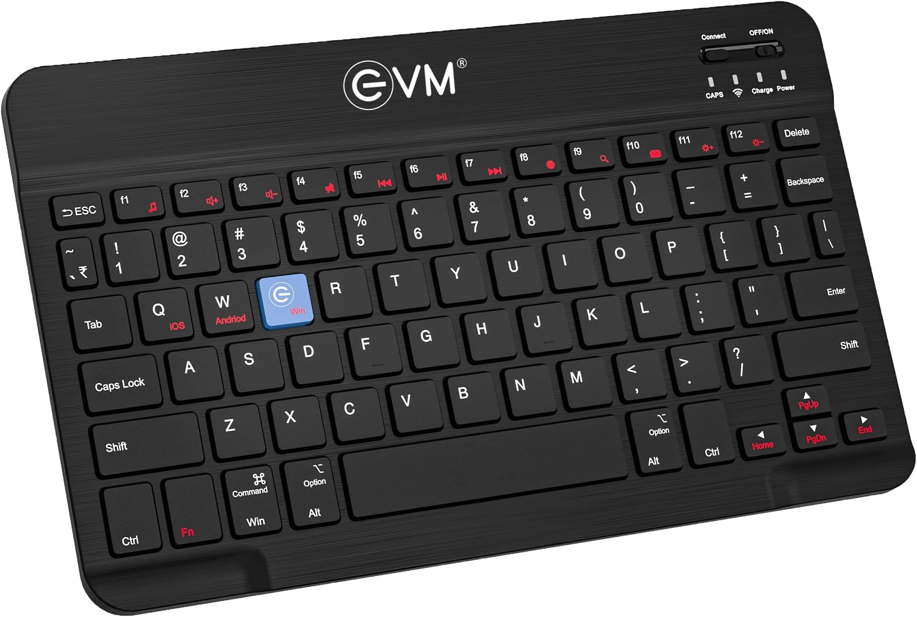 - EVM EnEdge 9.7" Wireless Bluetooth Keyboard – Rechargeable, Ultra-Slim & Lightweight, Type-C Charging, Compatible with Tablets, Smartphones & Multi-Device Use 1-Year Warranty (WLKM-B)