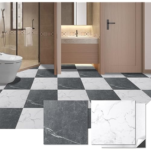 Art3d Peel and Stick Vinyl Floor Tiles 30-Pack 12 x 12 inch, Self Adhesive Waterproof Flooring Wood Planks for Kitchen, Dining Room, Bedrooms, Cover 30 Sq. Ft, Taupe Ash
