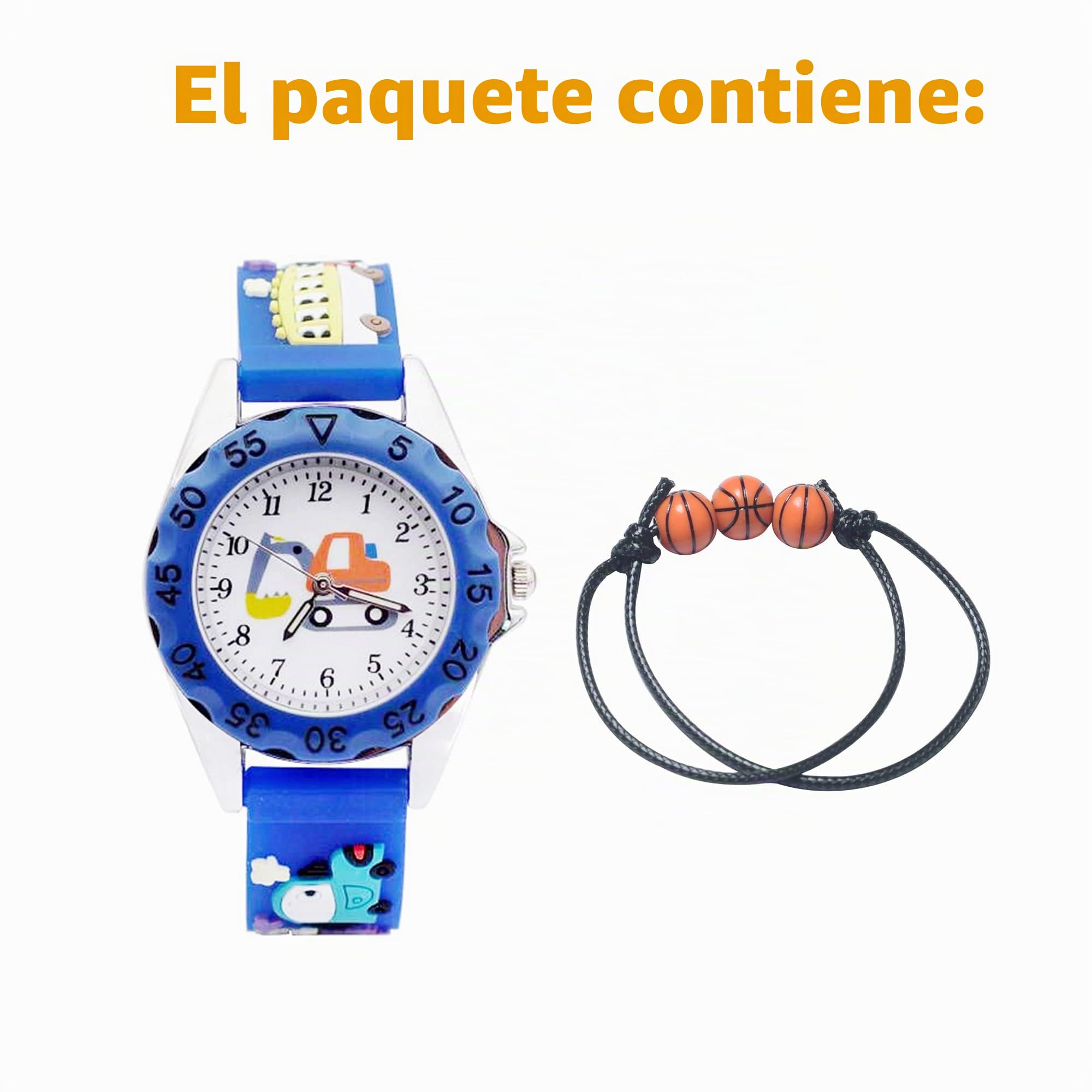 Reloj de Pulsera Analógico Cuarzo para Niño Niña 3-10 Años Cute 3D Cartoon Correa Silicona