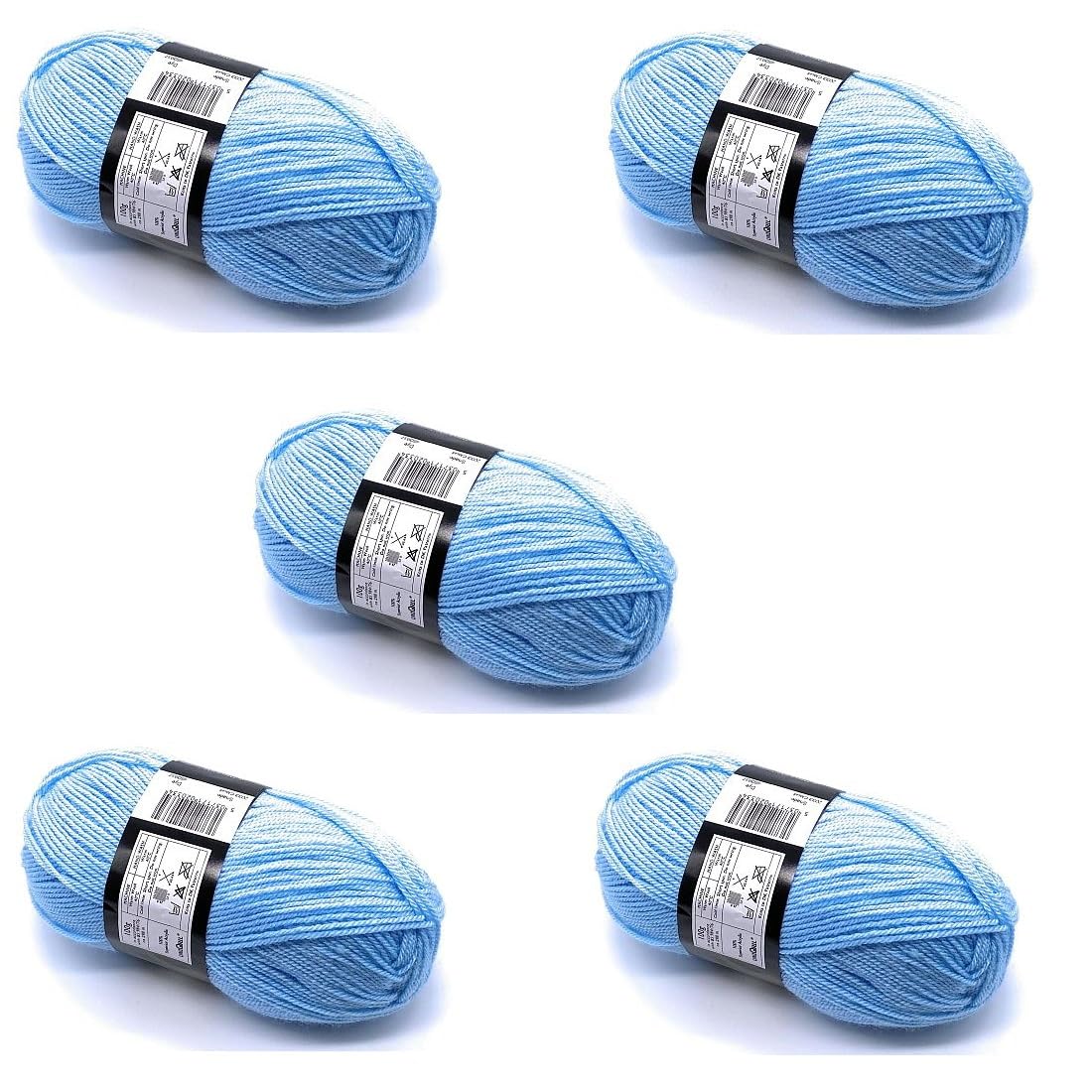 Pack de 5 x 100 g lana Cygnet Blue Double Knitting color Nube
