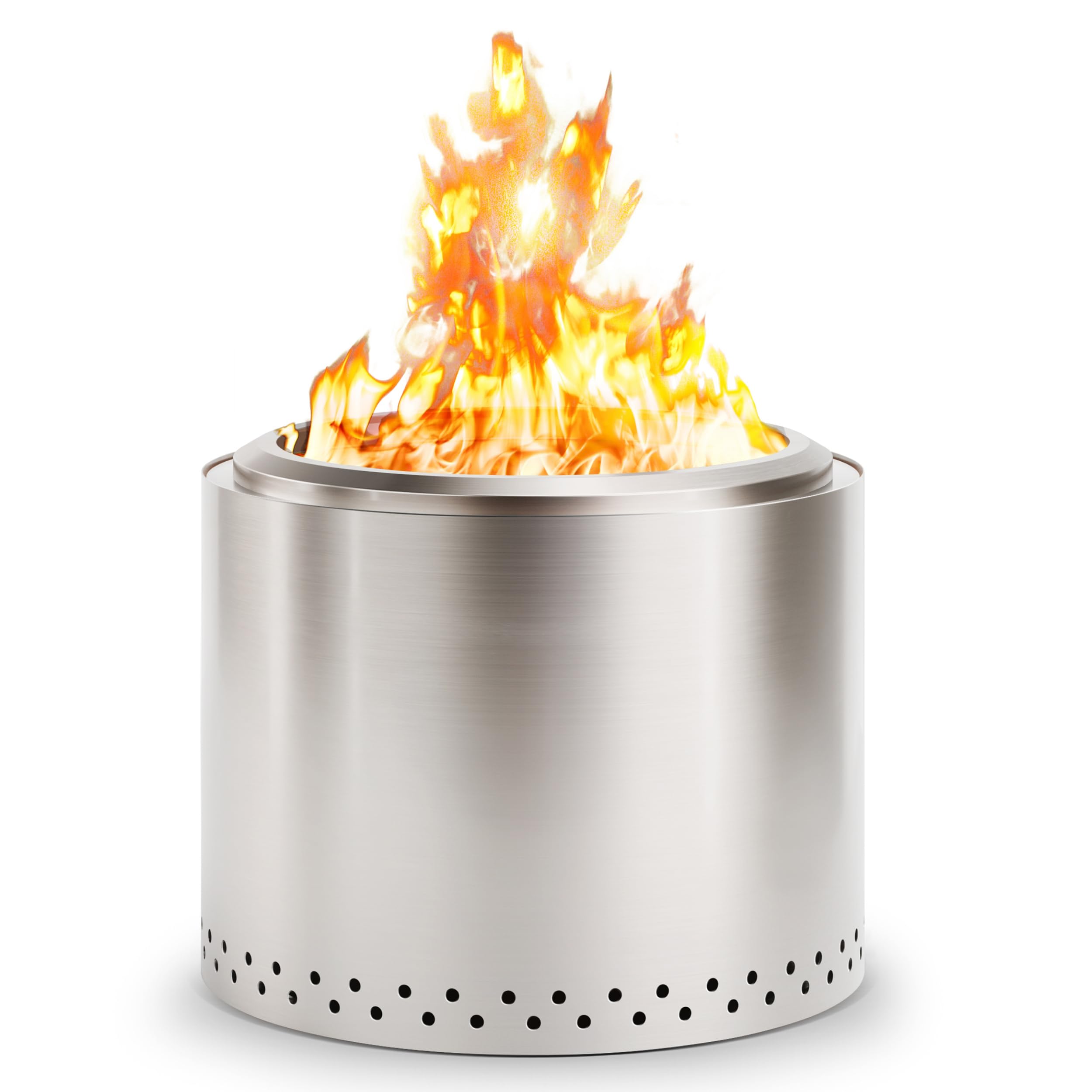 Smokeless Fire Pit, 19.7 inch Firepits for Outside with Removable Ash Pan, Portable Low Smoke Stainless Steel Outdoor Fire pits, Lightweight Wood Burning Smokeless Firepit for Camping, Bonfire, Picnic