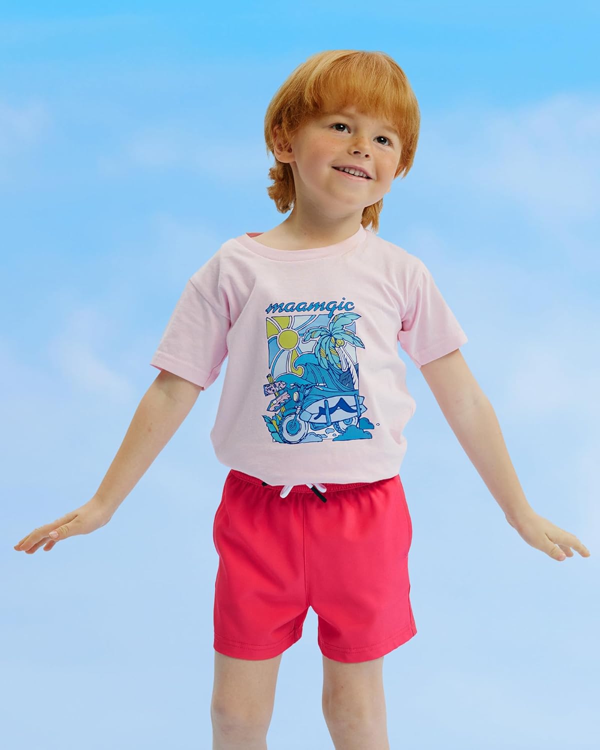 maamgic Boys Swim Trunks with Compression Liner Quick Dry Swim Shorts Anti-Chafe Boy Bathing Suit - Image 2