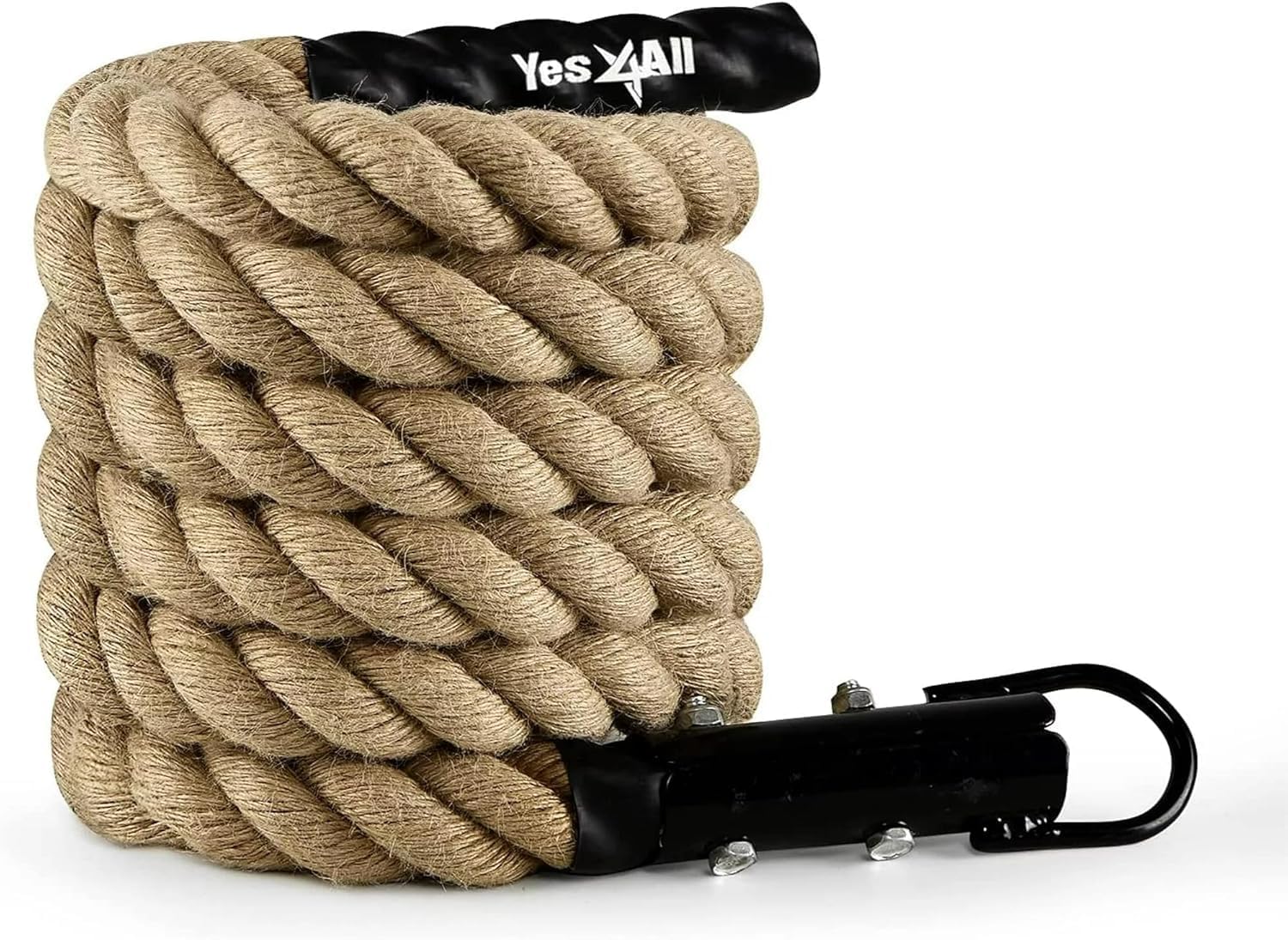 Yes4All Gym Climbing Rope for Indoor Workouts, 6 m | Durable Braided Rope, Comfortable Grip, Heat Shrink End Caps, Easy Storage, Indoor Climbing & Strength Training