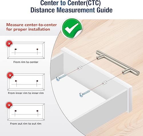 Miniatura 4 de JOY DECOR Paquete de 30 tiradores de gabinete de 5 pulgadas con centro de agujero de 3 pulgadas, manijas de gabinete de cocina de acero inoxidable,