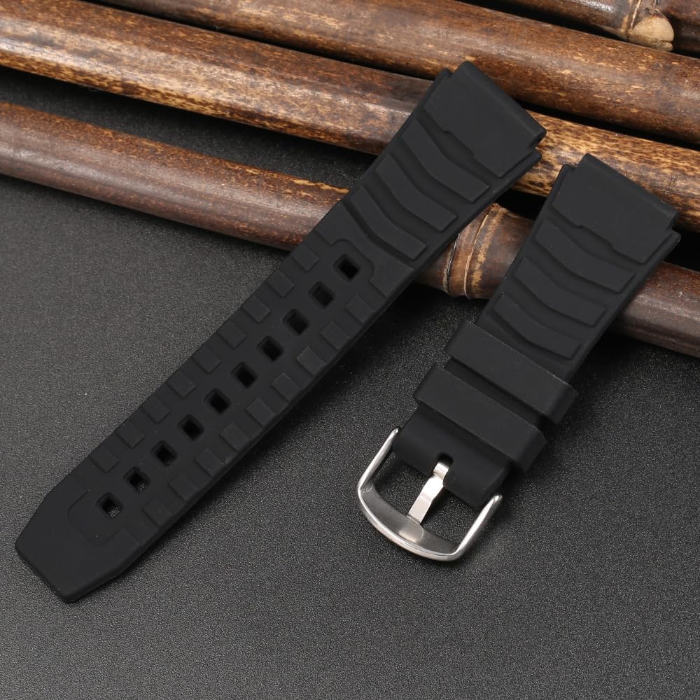 Rubber Watch Band Compatible with Casio PRG-80 PAG-80 PRW-1000 PRW-1100 Men's 20mm Strap Replacement Bracelet