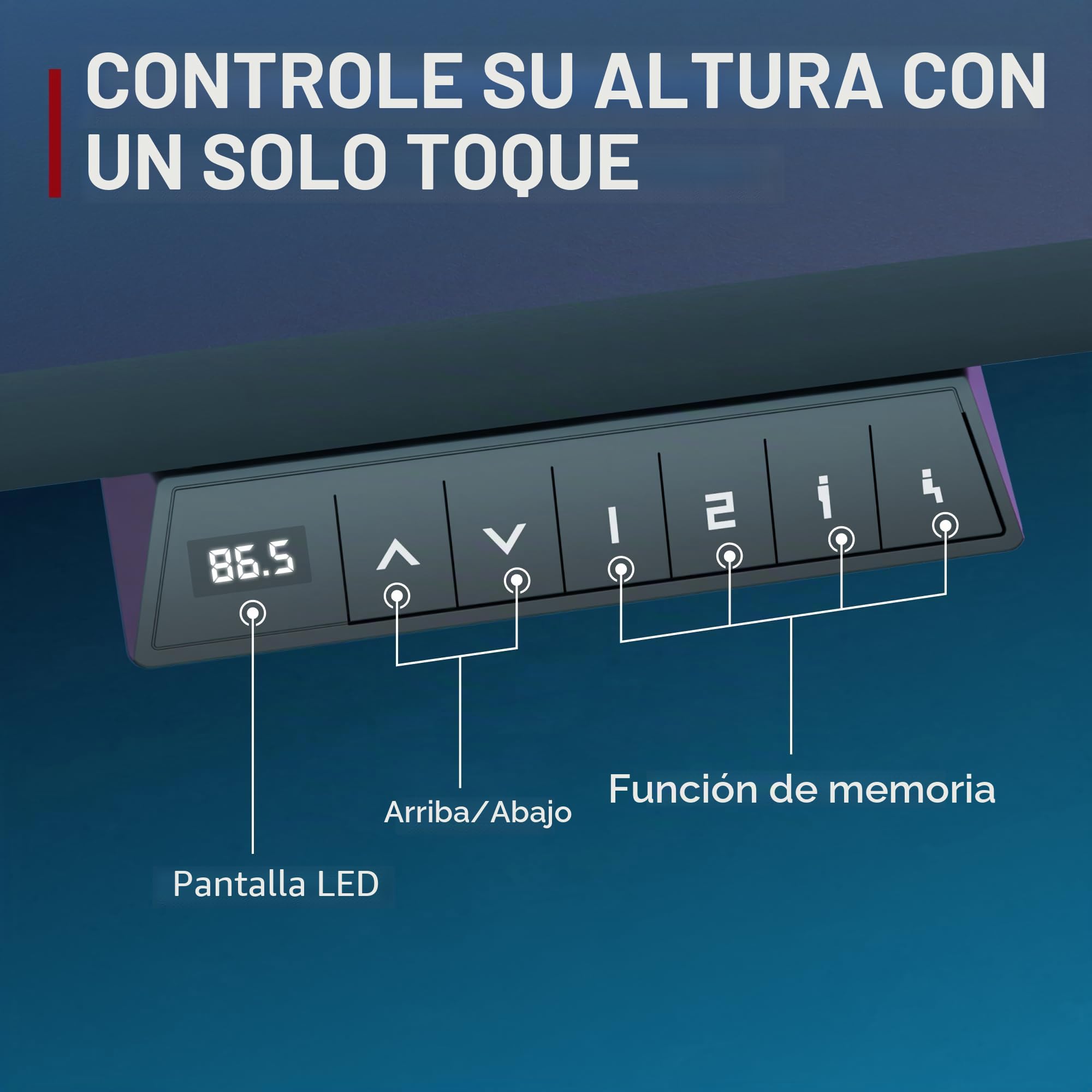 SANODESK QS-Gaming Escritorio Elevable Eléctrico 200x80 cm, Regulable en Altura, Control con Función de Memoria y Gancho, Negro