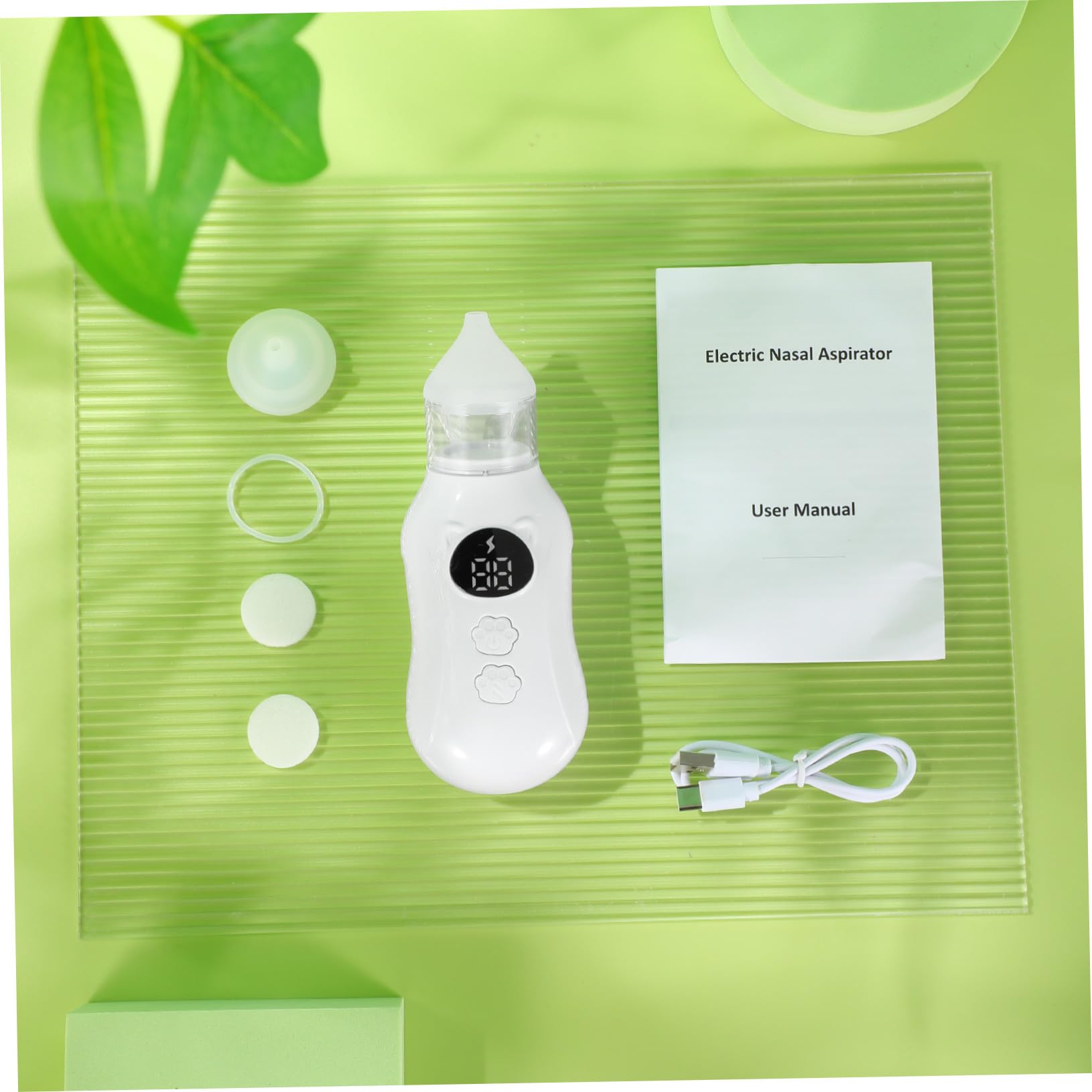 Aspiratore Nasale Elettrico Per Neonati Con Punta in Silicone Flessibile Silenzioso E Ricaricabile Usb Pulizia Delicata Per Bambini Piccoli E Uso Notturno